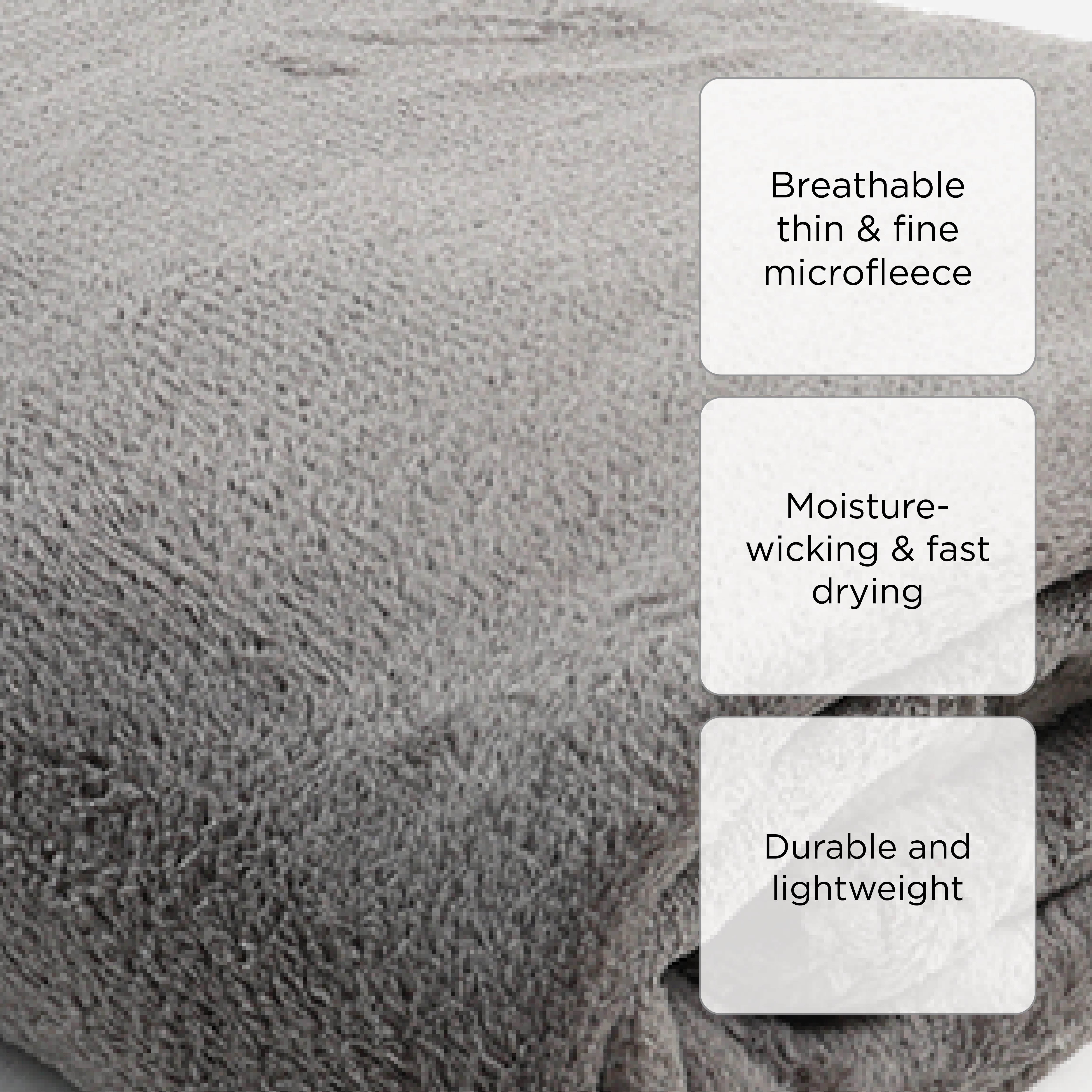 Dream Mate Micro Coral Fleece Blanket (Gray) - 60x80in