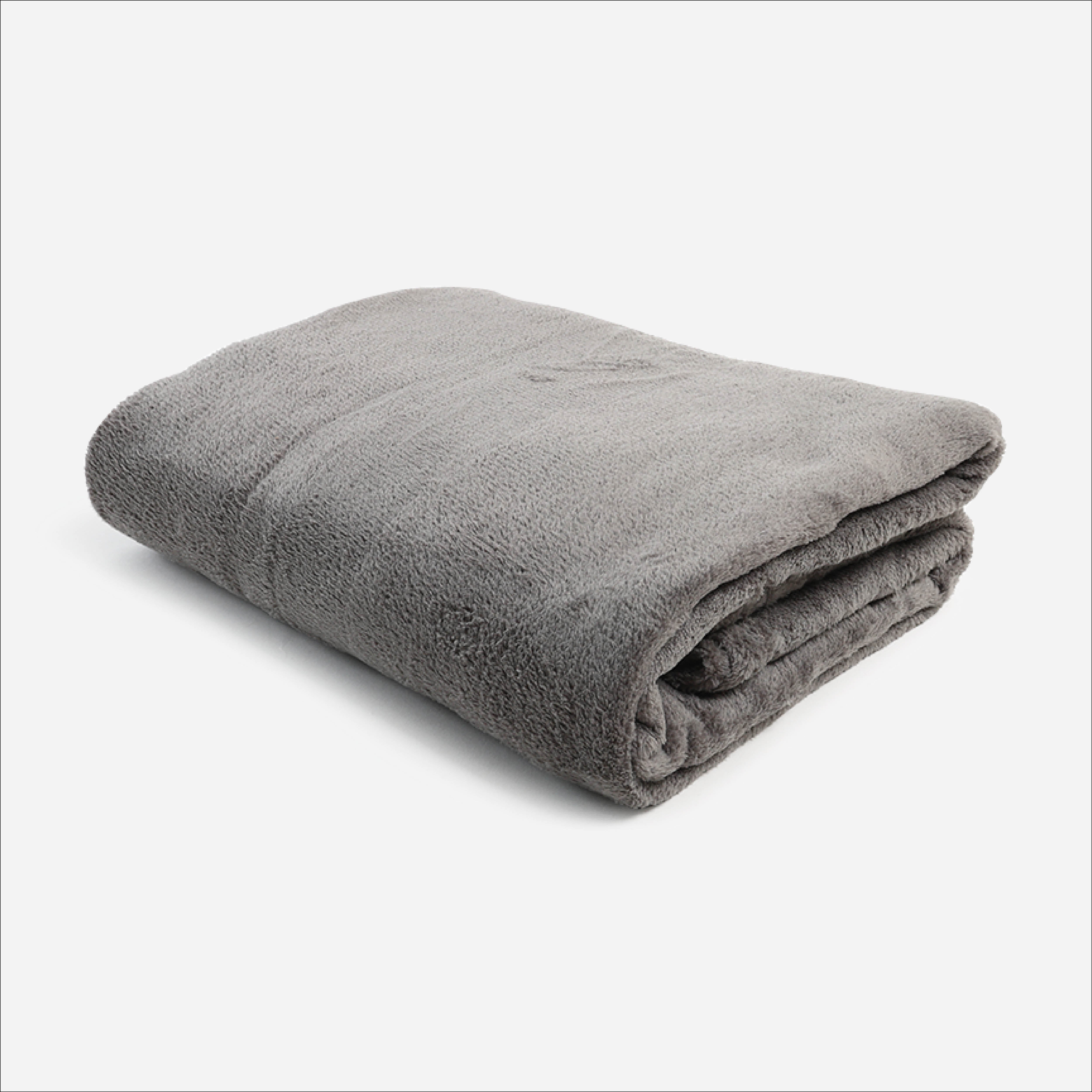 Dream Mate Micro Coral Fleece Blanket (Gray) - 60x80in