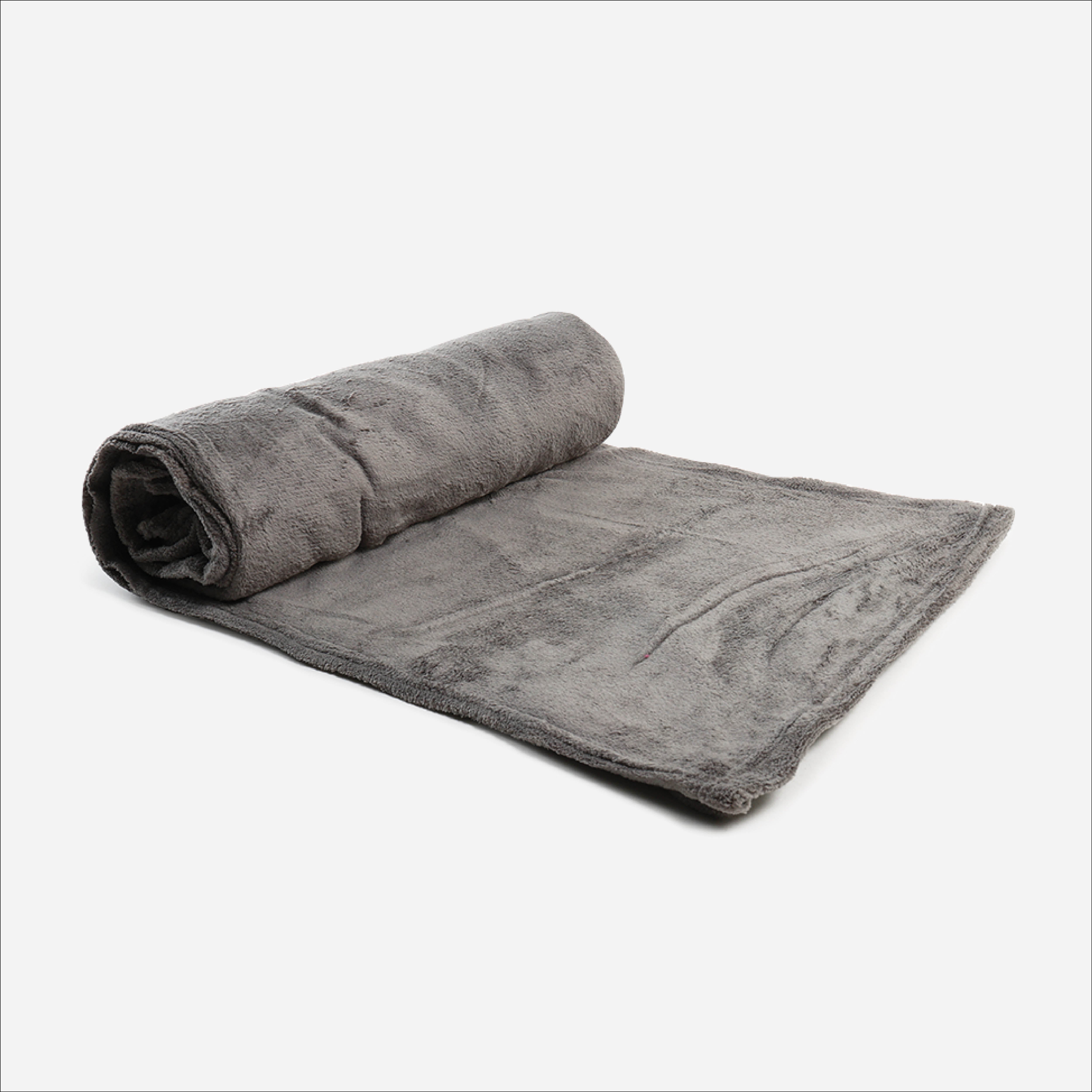 Dream Mate Micro Coral Fleece Blanket (Gray) - 60x80in