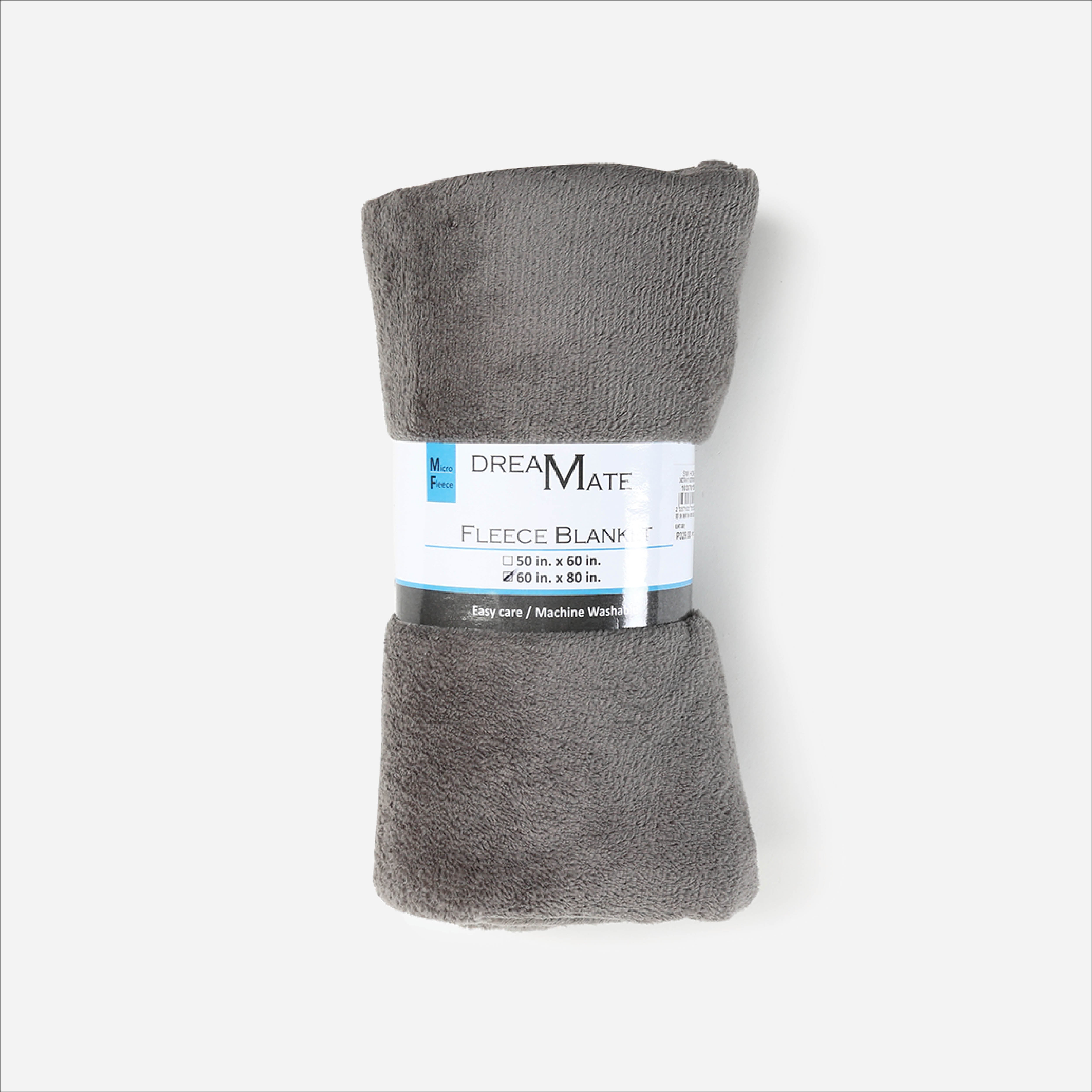 Dream Mate Micro Coral Fleece Blanket (Gray) - 60x80in