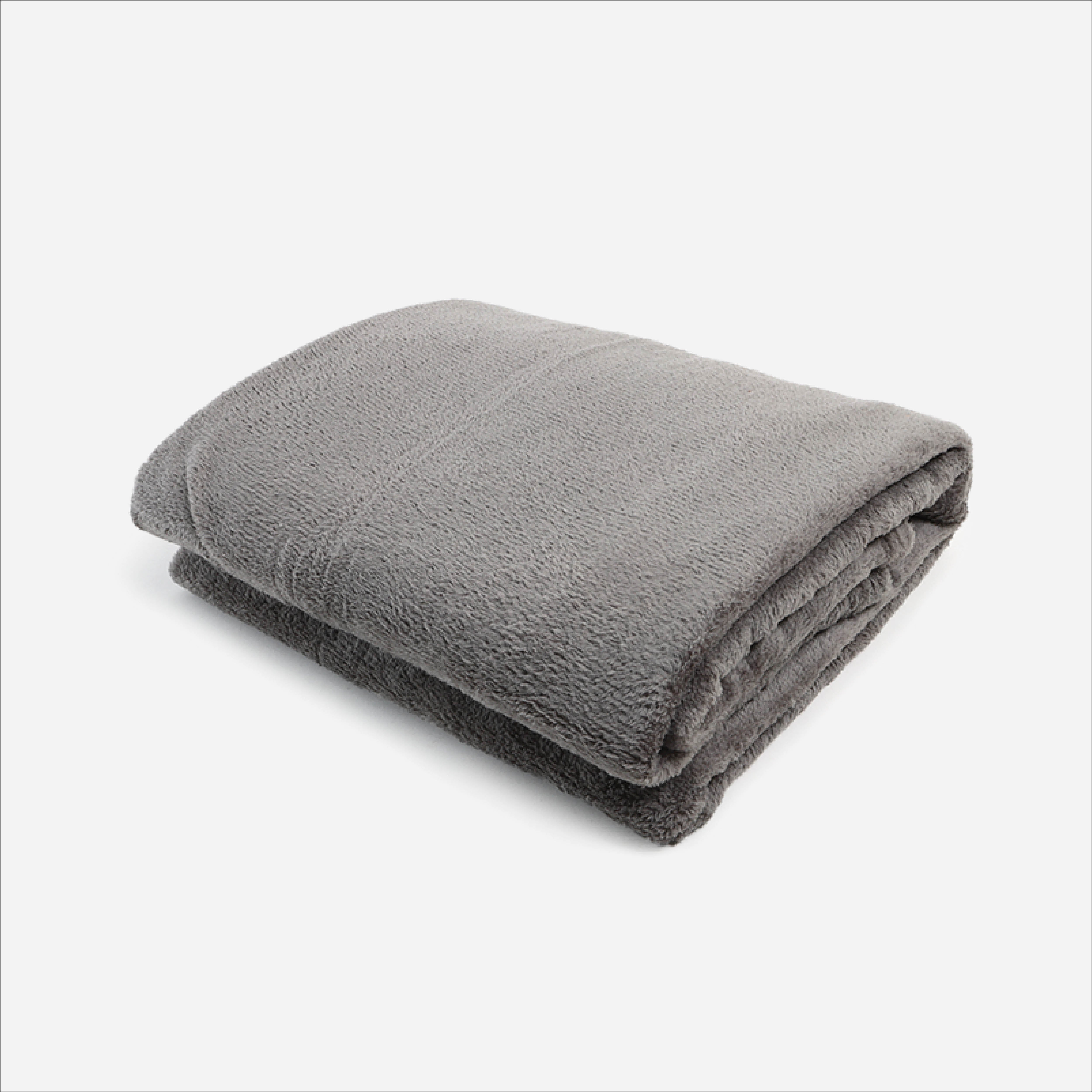 Dream Mate Micro Coral Fleece Blanket (Gray) - 60x80in