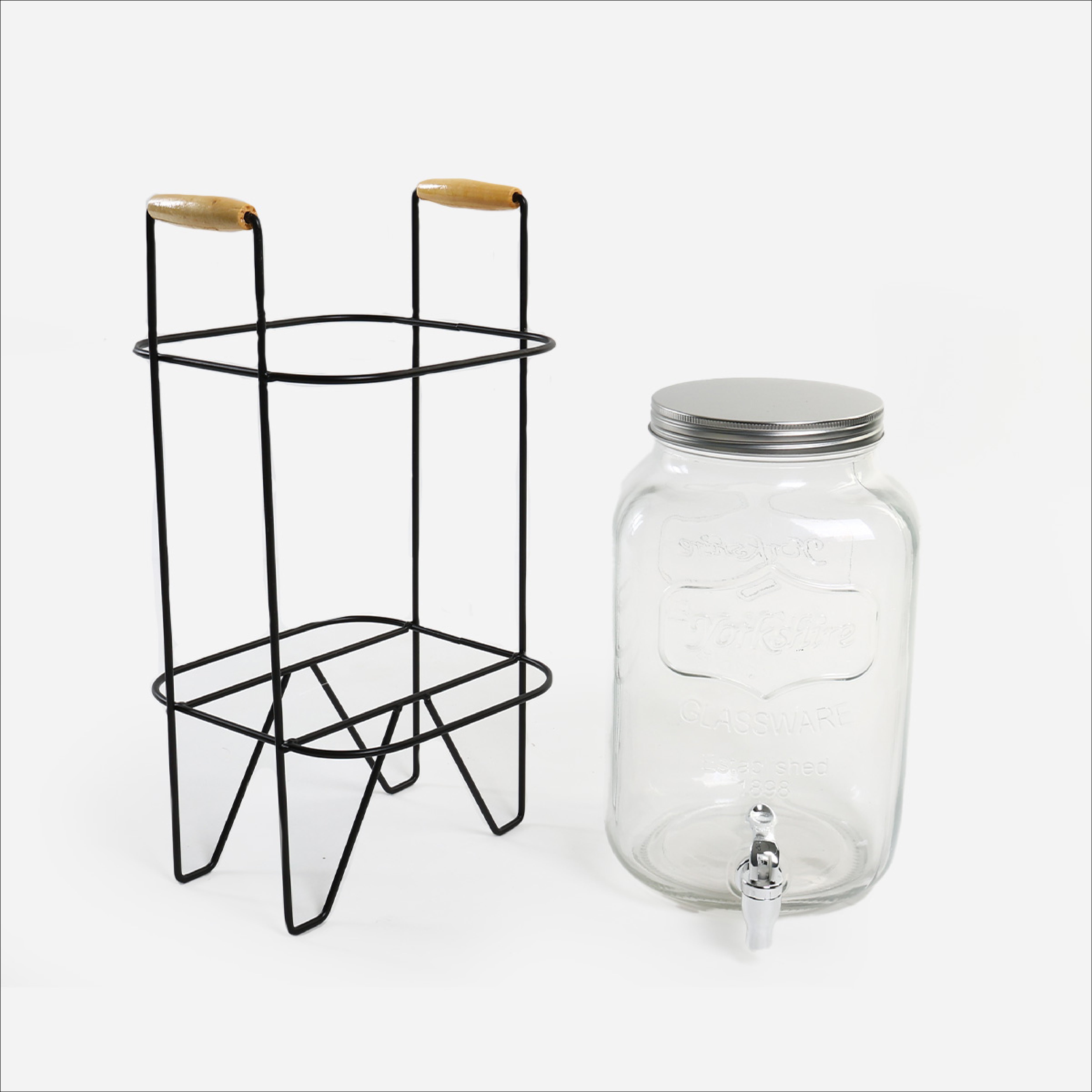 SM Home Glass Dispenser with Lid and Stand - 8L