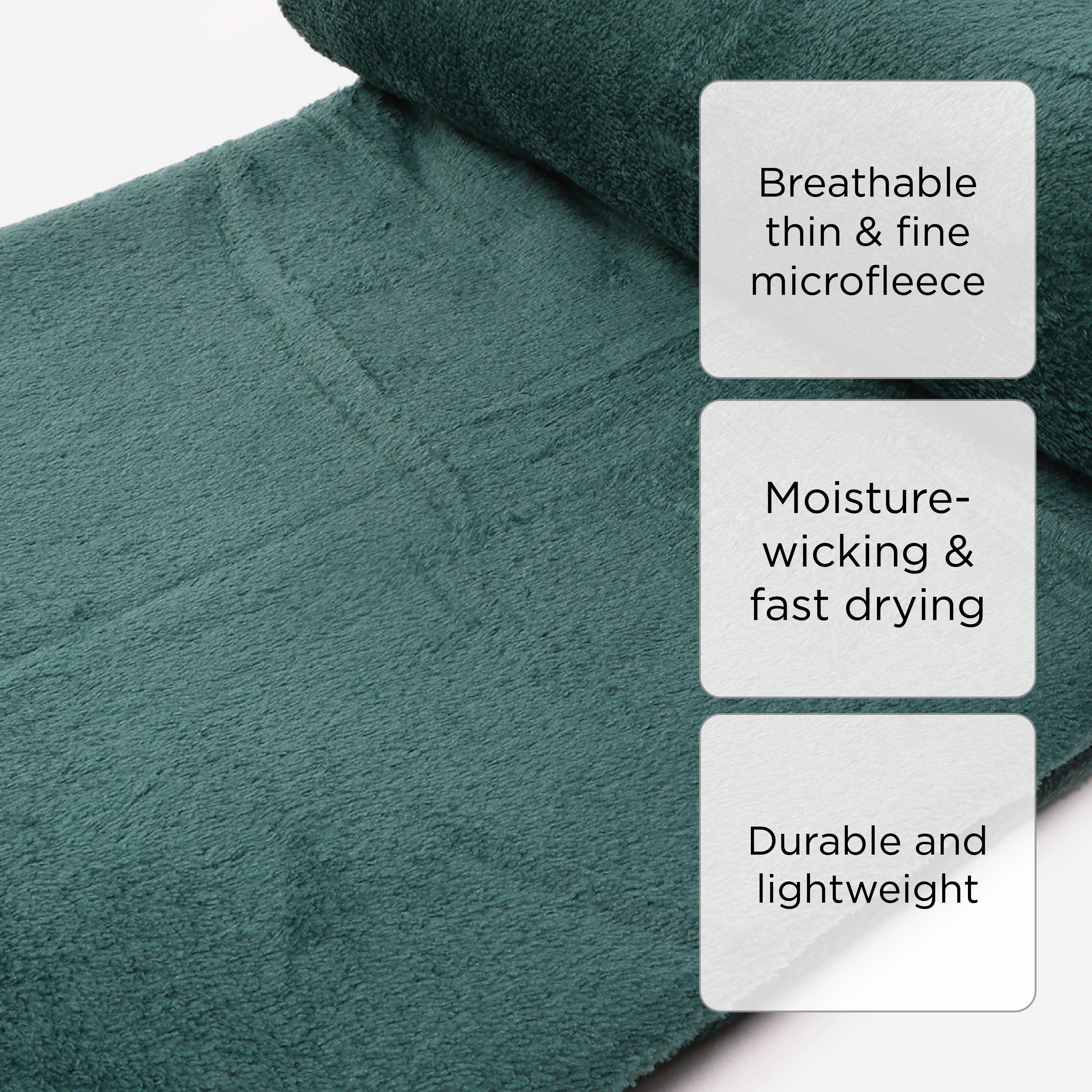 Dream Mate Micro Coral Fleece Blanket (Emerald Green) - 60x80in