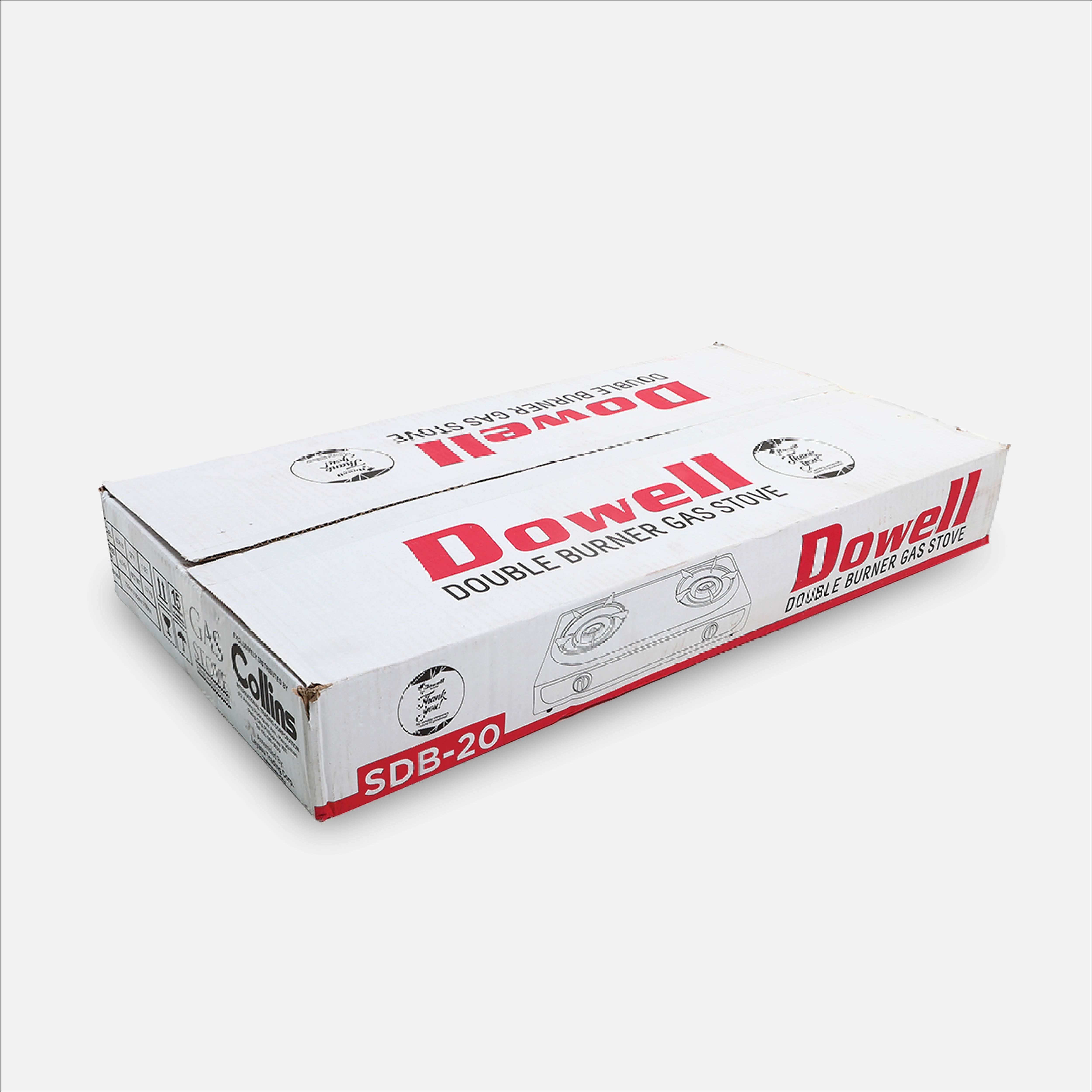 Dowell Double Burner Gas Stove XM T80 SDB-20 - Stainless