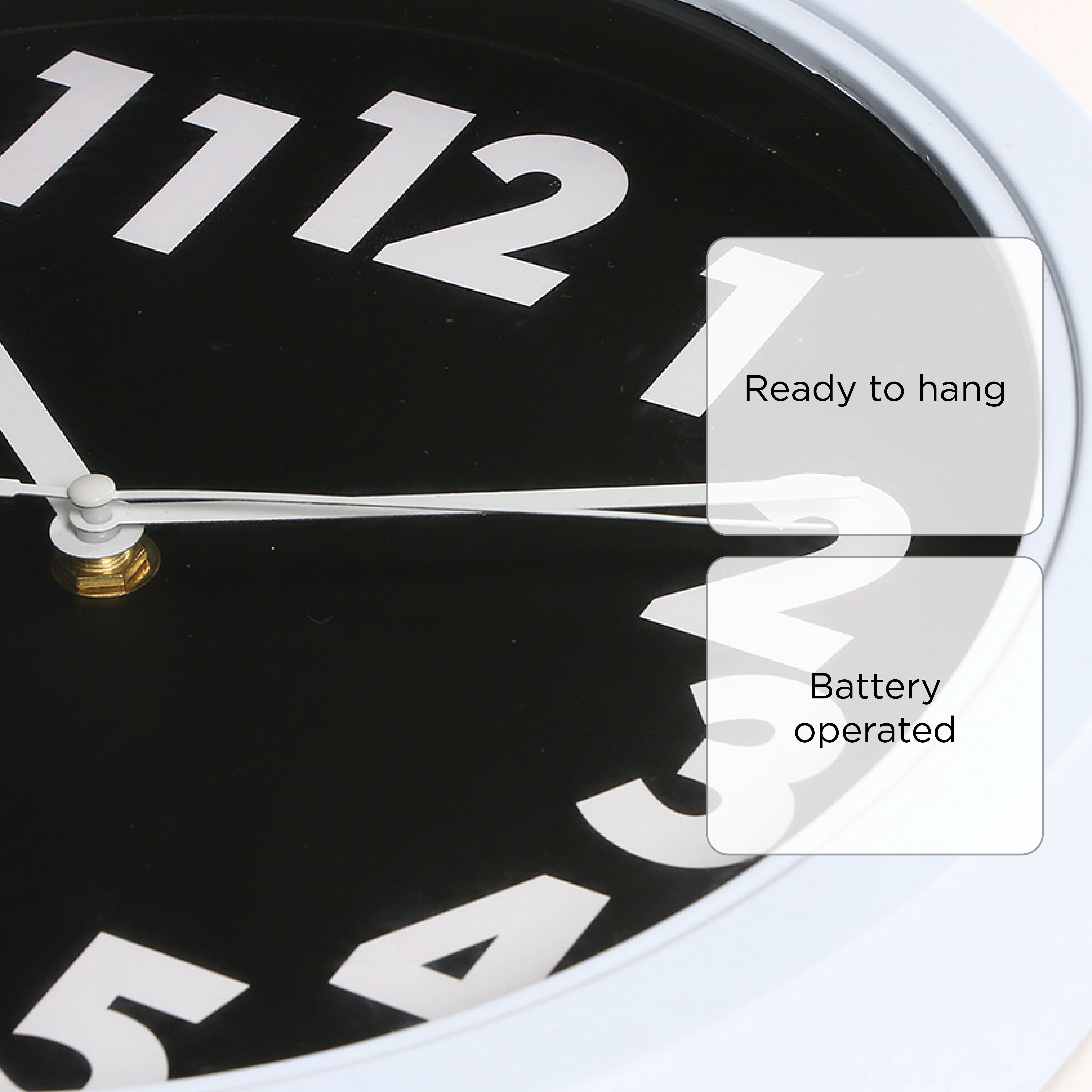 Hosh Round Wall Clock JH6415 (White) - 11in
