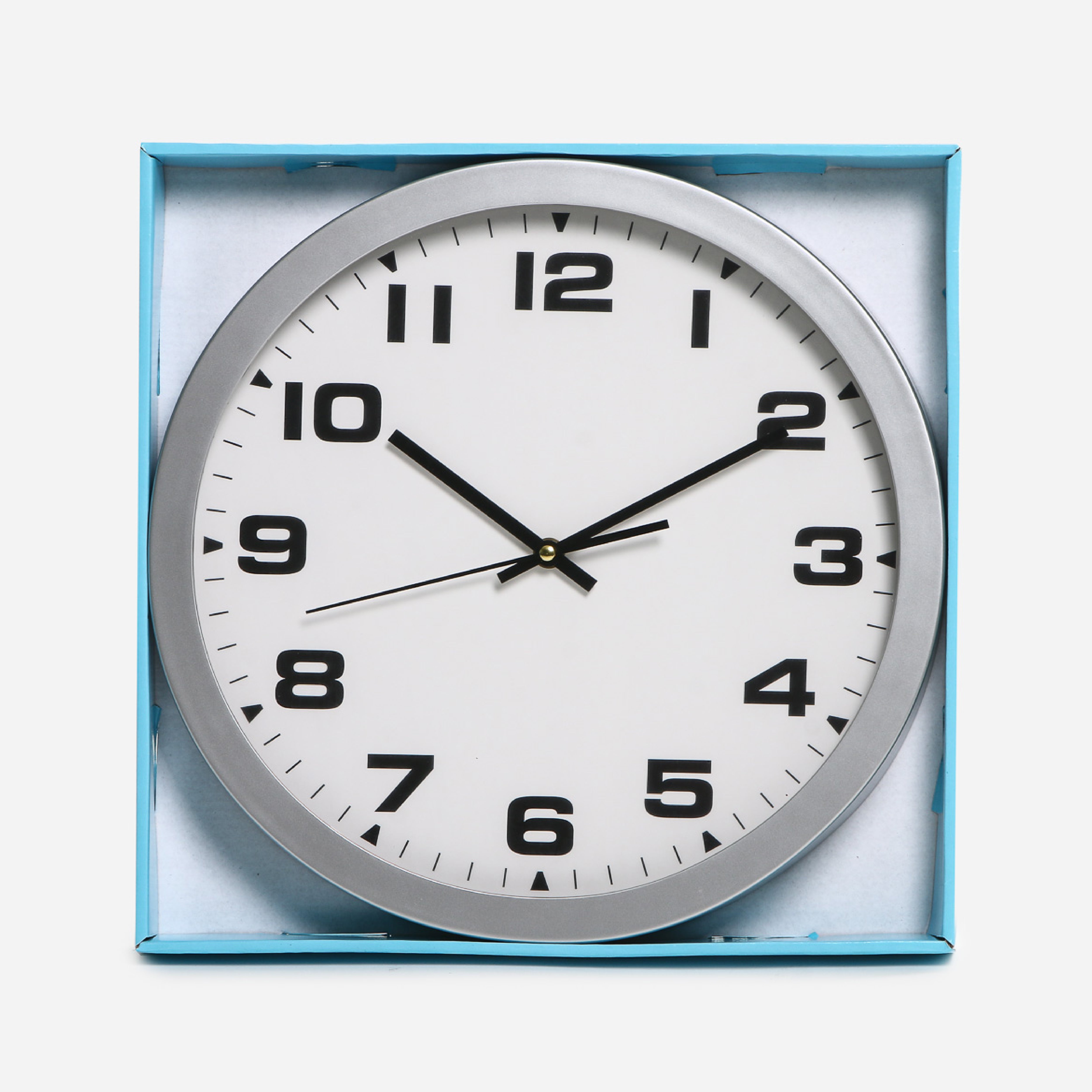 Hosh Round Wall Clock JH6303 (Silver) - 14in