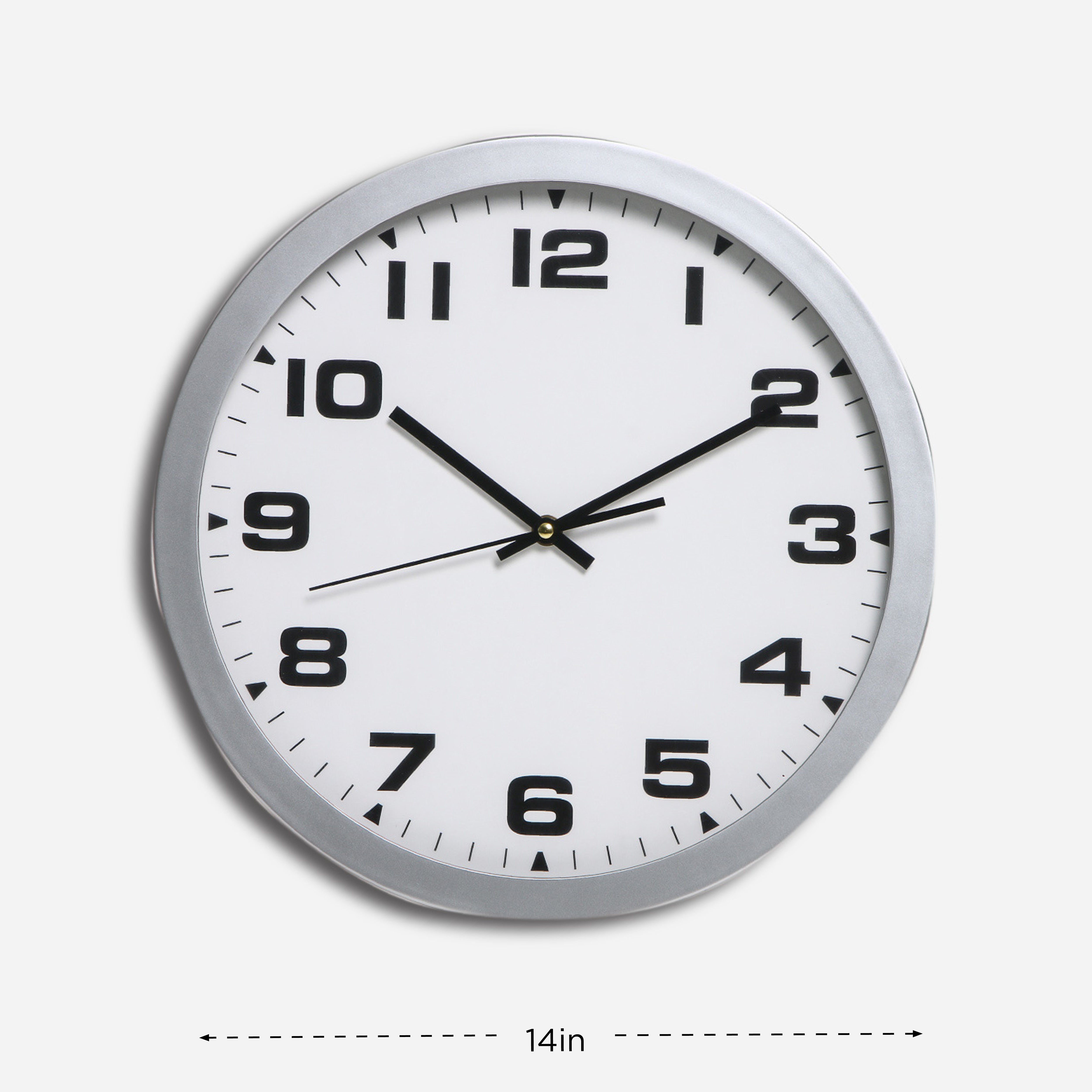 Hosh Round Wall Clock JH6303 (Silver) - 14in