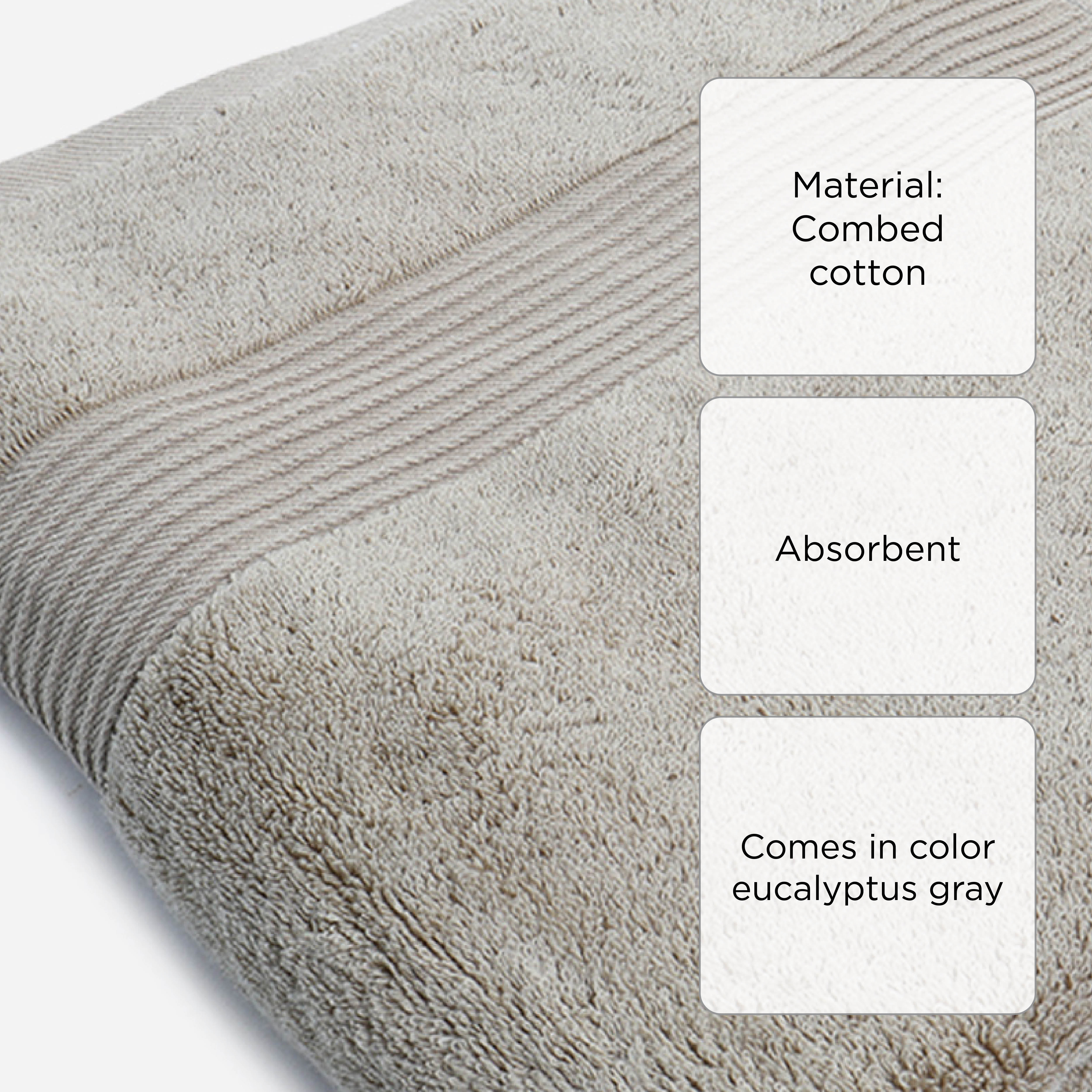Hosh Combed Cotton Bath Towel - Eucalyptus Gray