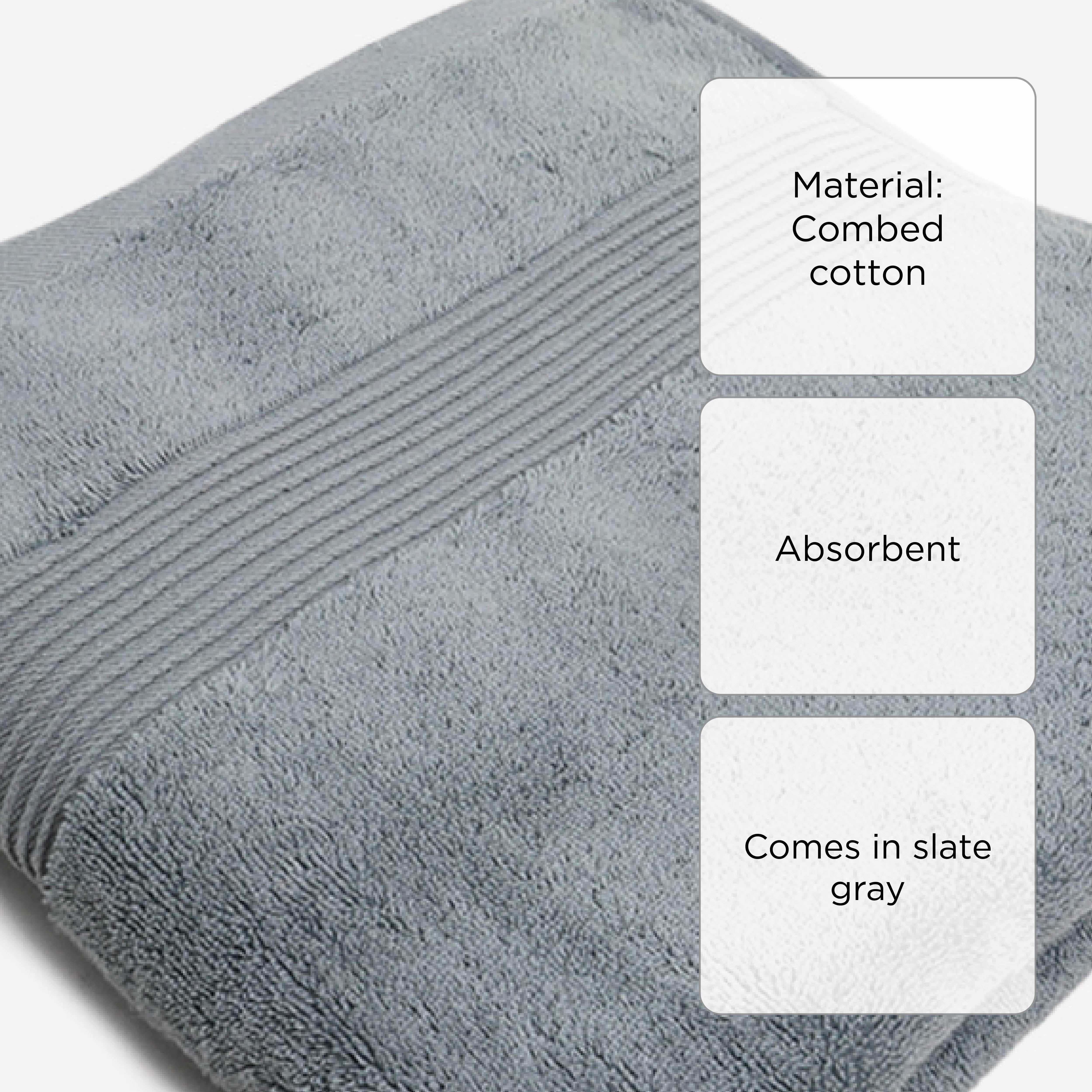 Hosh Combed Cotton Bath Towel - Slate Gray