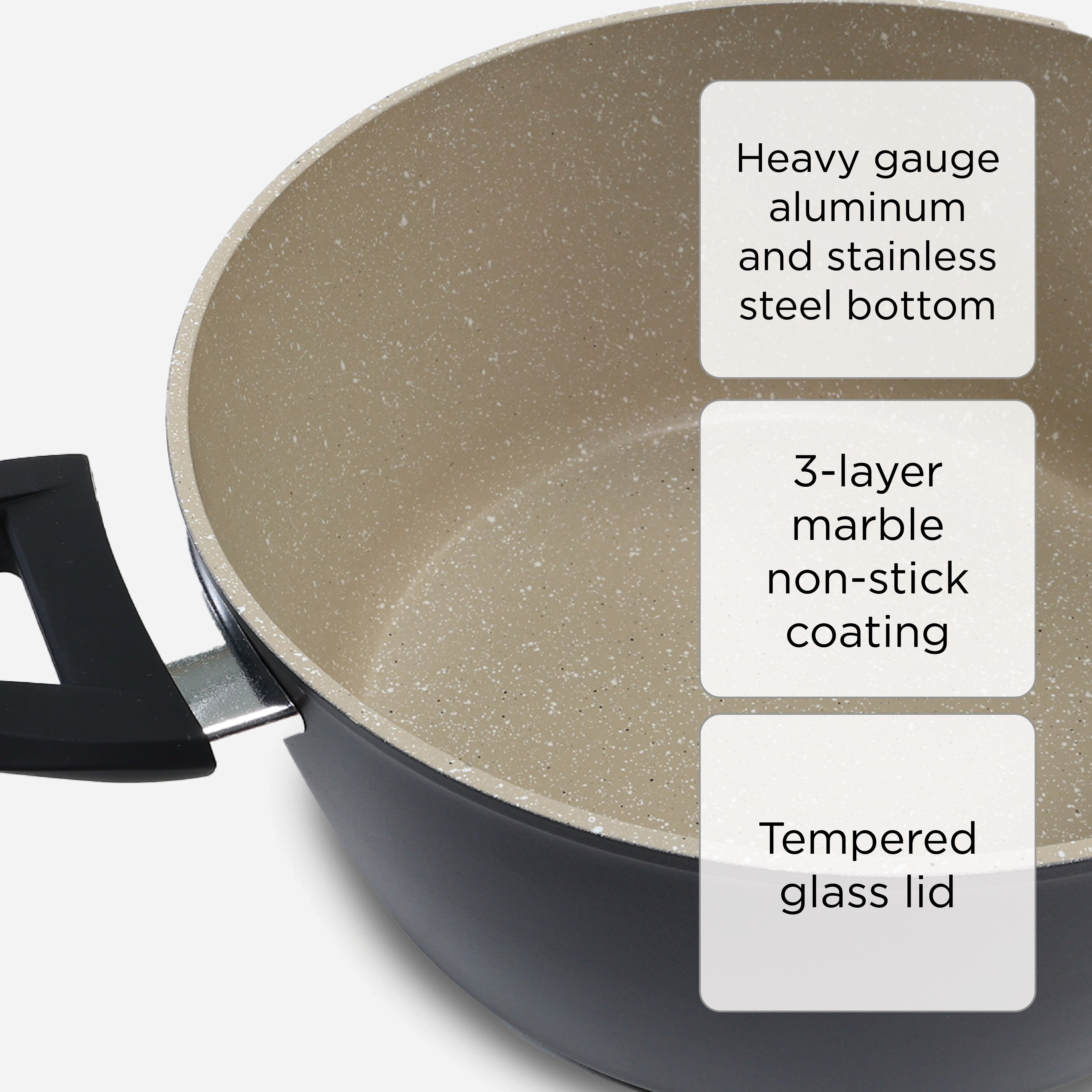 Masflex Marble Forged Induction Casserole CO-C24 - 24cm