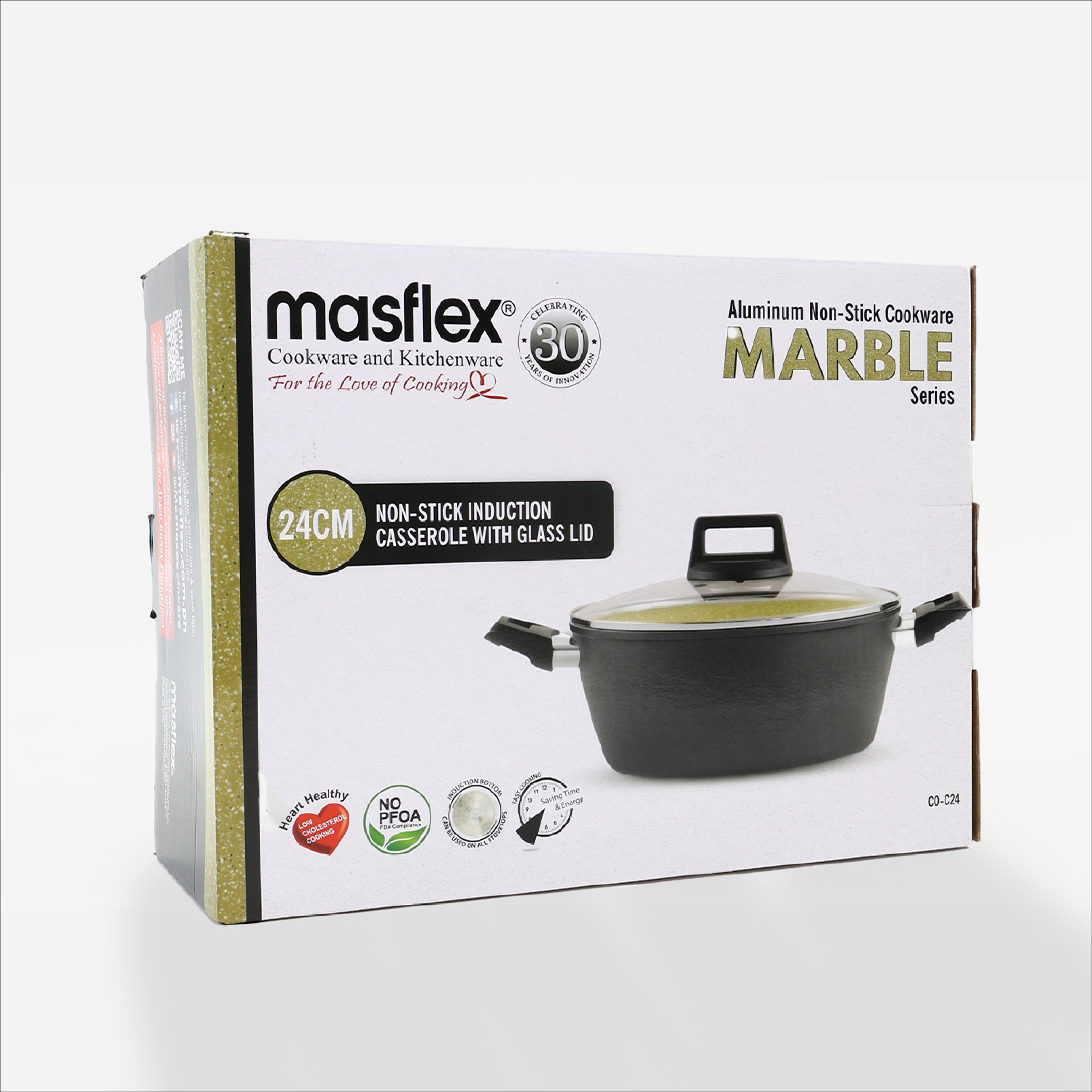 Masflex Marble Forged Induction Casserole CO-C24 - 24cm