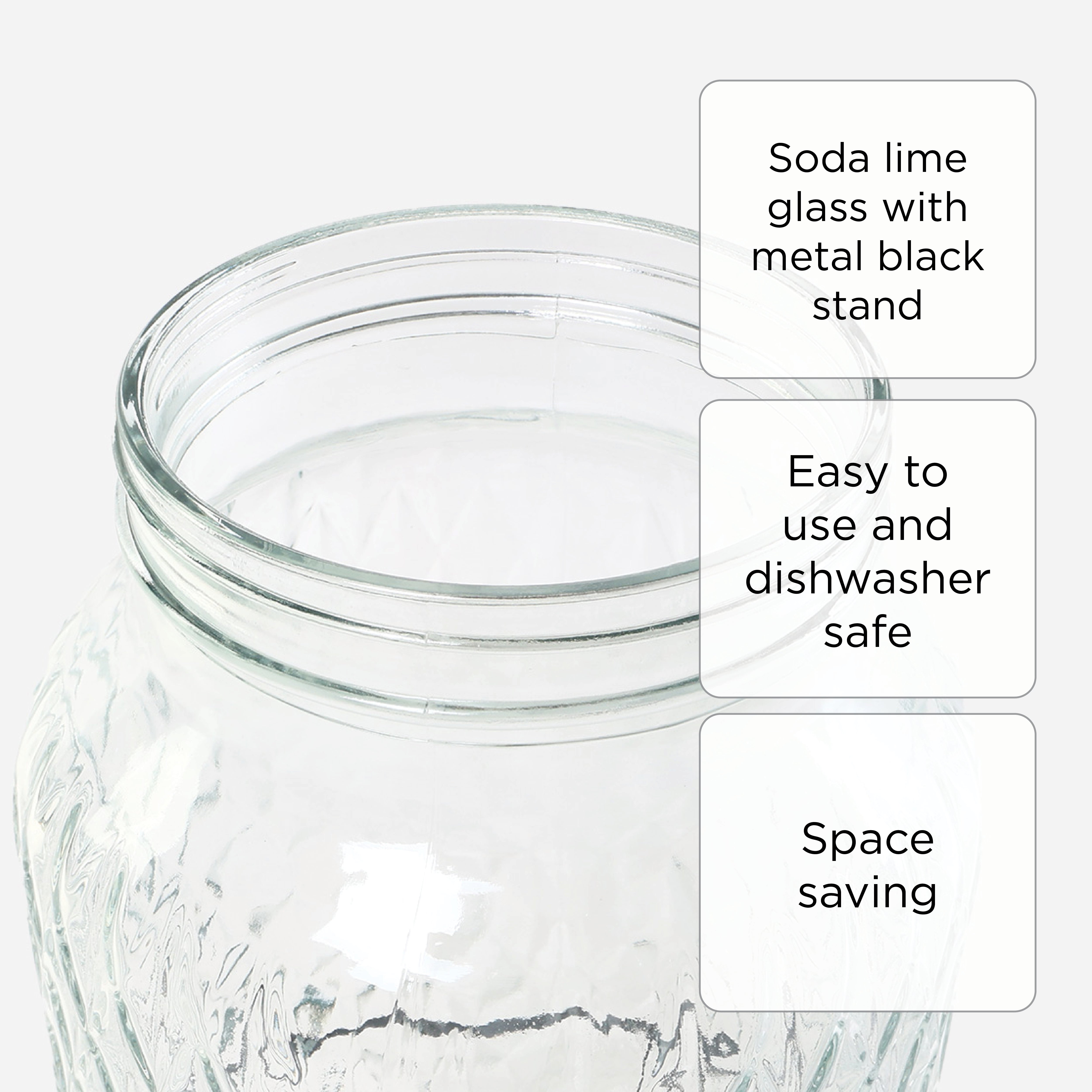 SM Home Glass Beverage Jar with Metal Lid - 5.6L