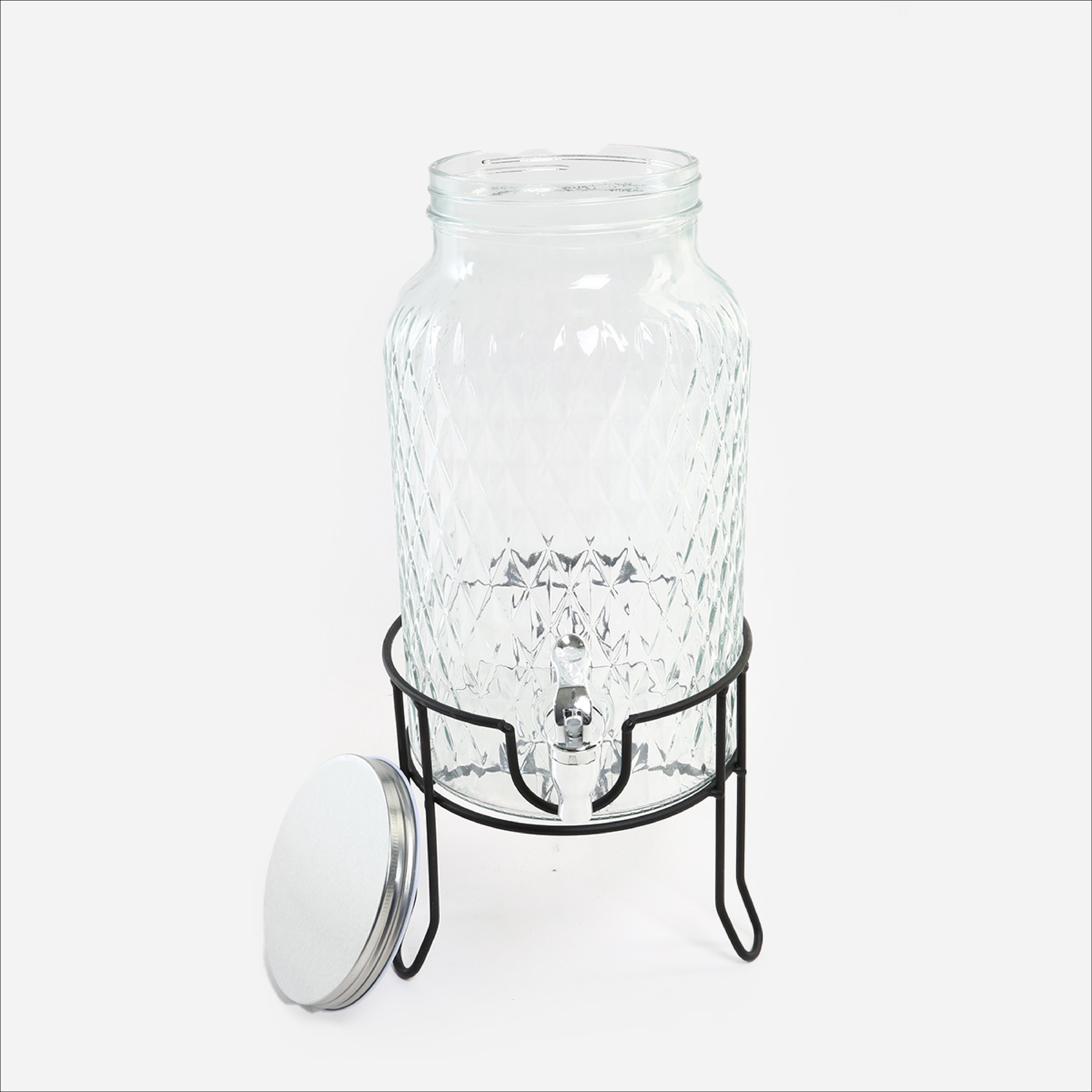 SM Home Glass Beverage Jar with Metal Lid - 5.6L