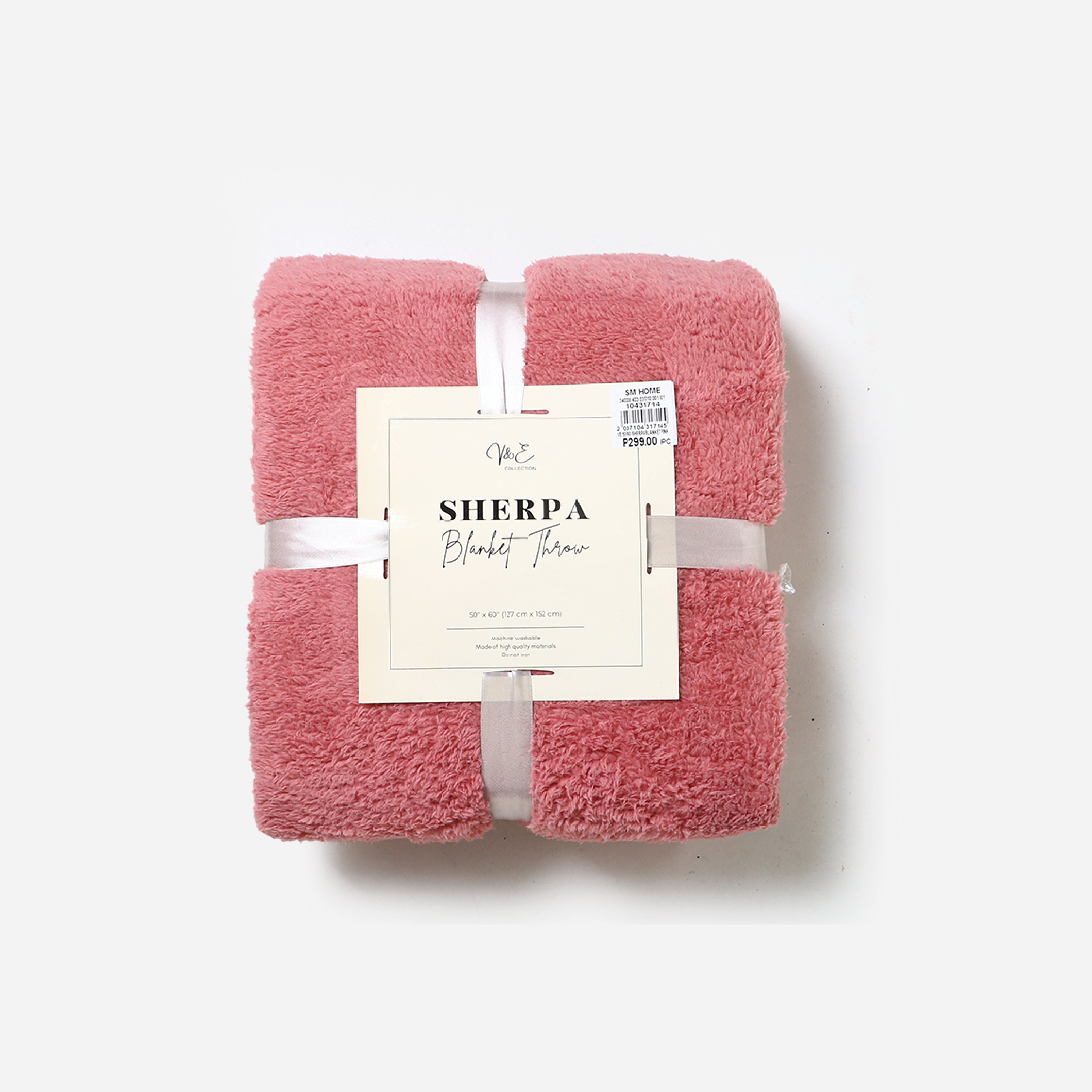 V&E Sherpa Blanket (Pink)  - 50x60 inches