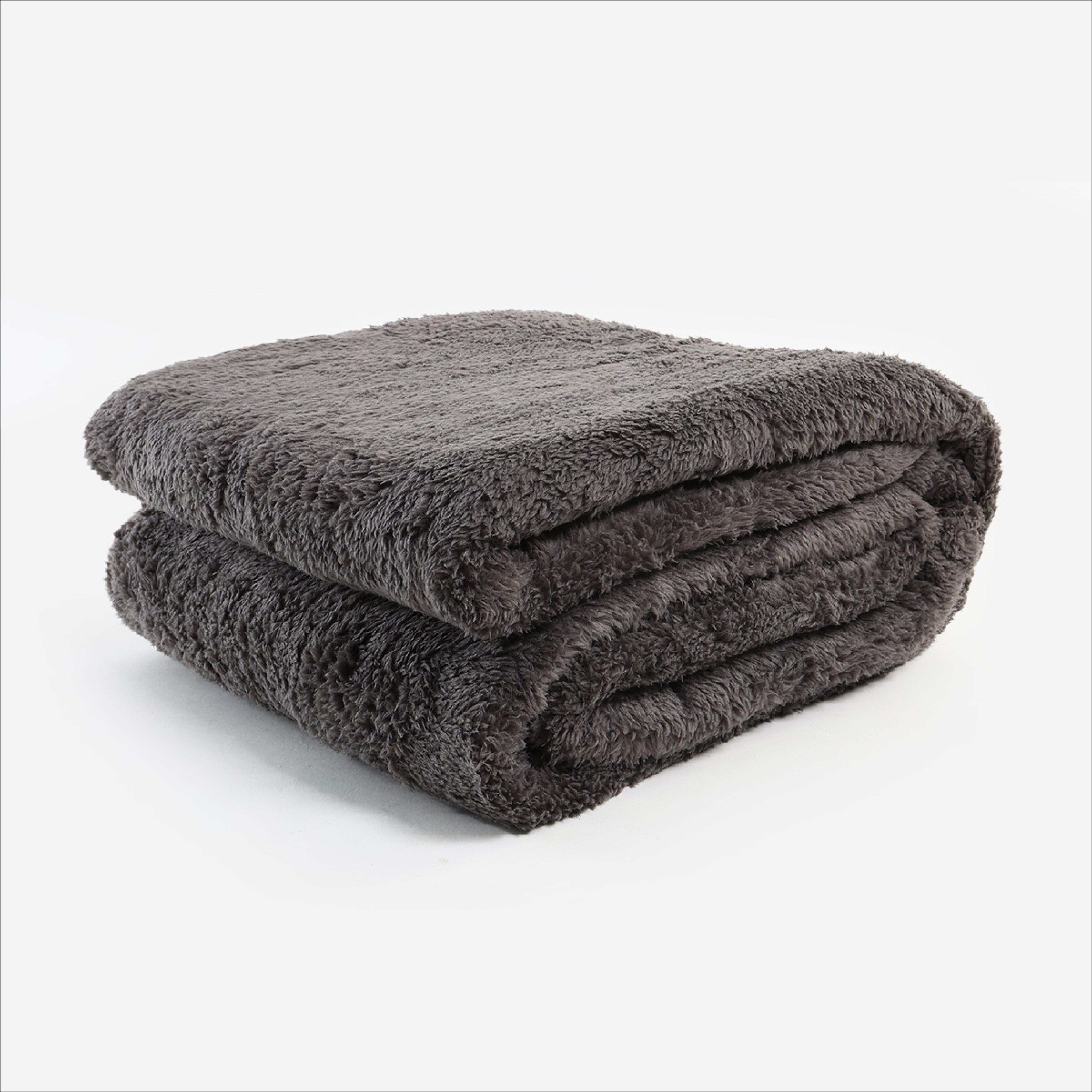 V&E Sherpa Blanket (Gray) - 80x90in