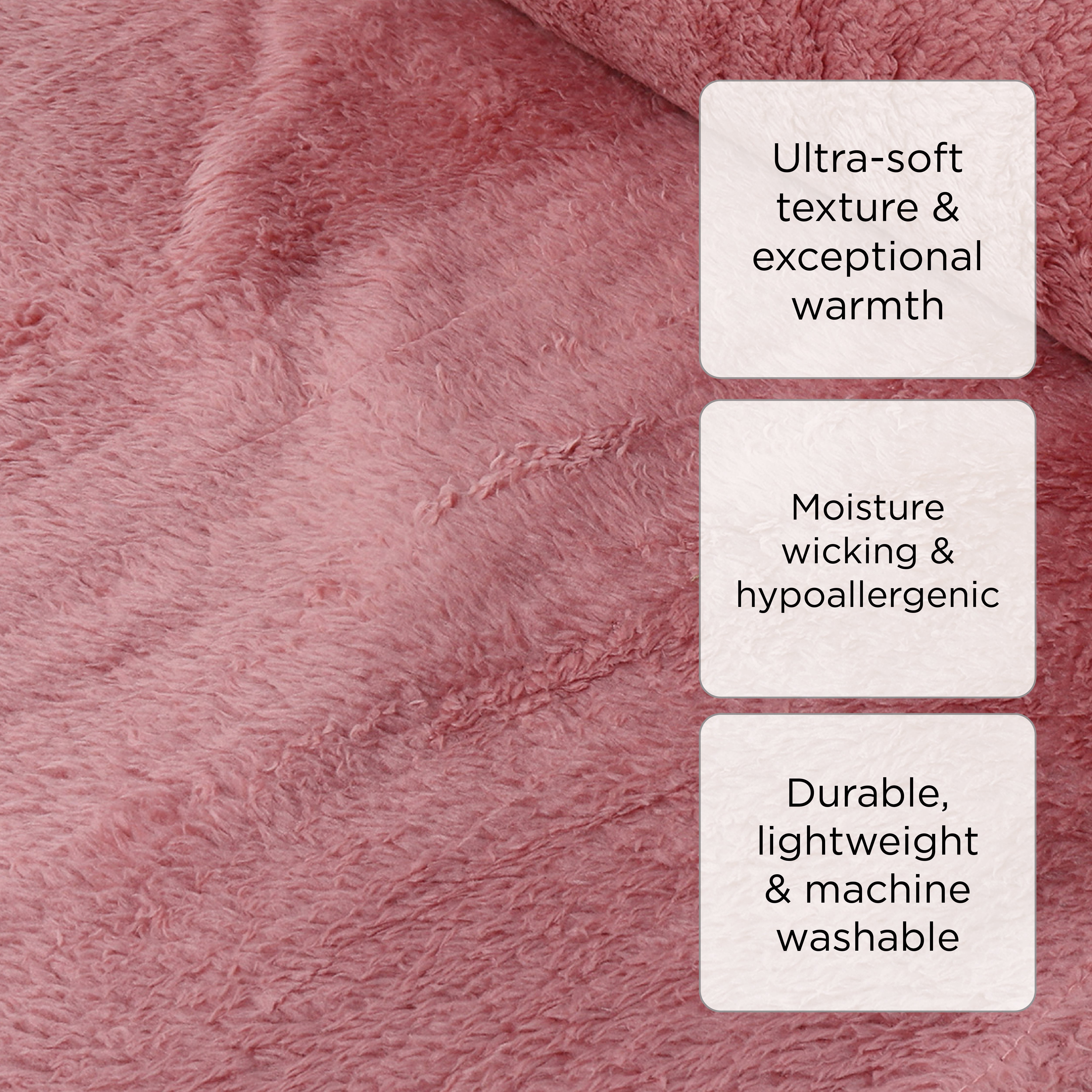 V&E Sherpa Blanket (Pink) - 80x90in