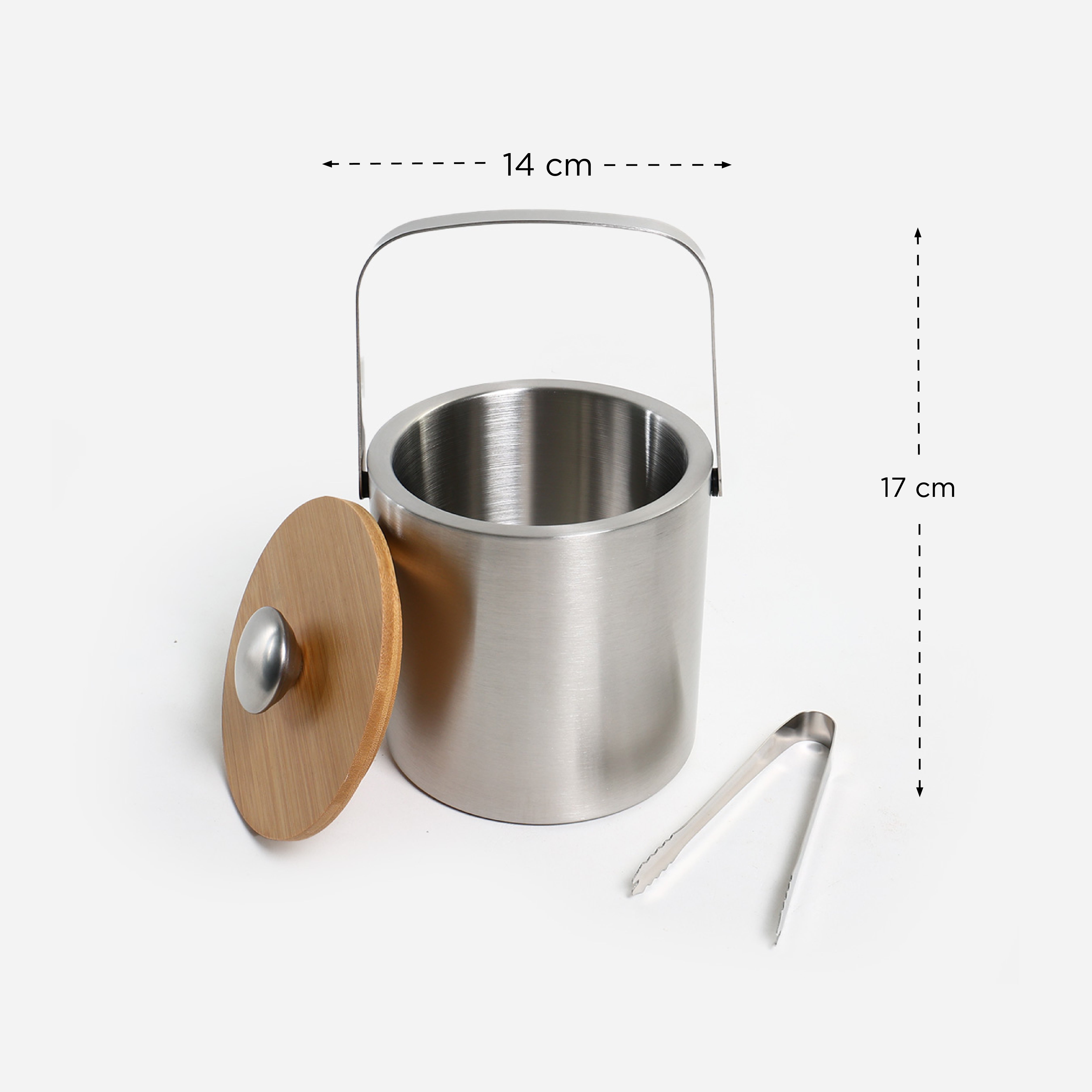 Masflex Stainless Steel Double Wall Ice Bucket NF-013 - 1300ml