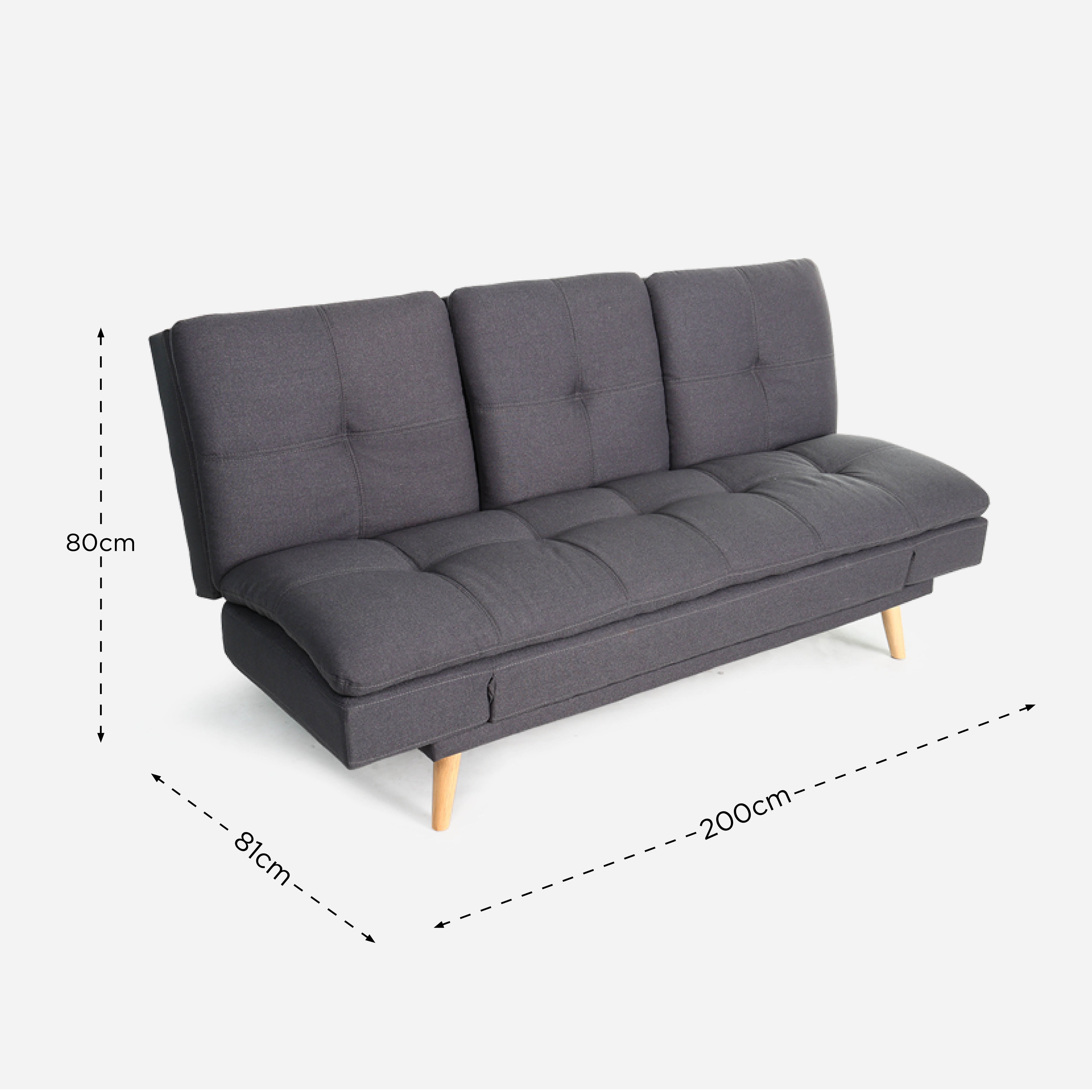 SM Home 3-Seater Merit Sofabed - Dark Gray