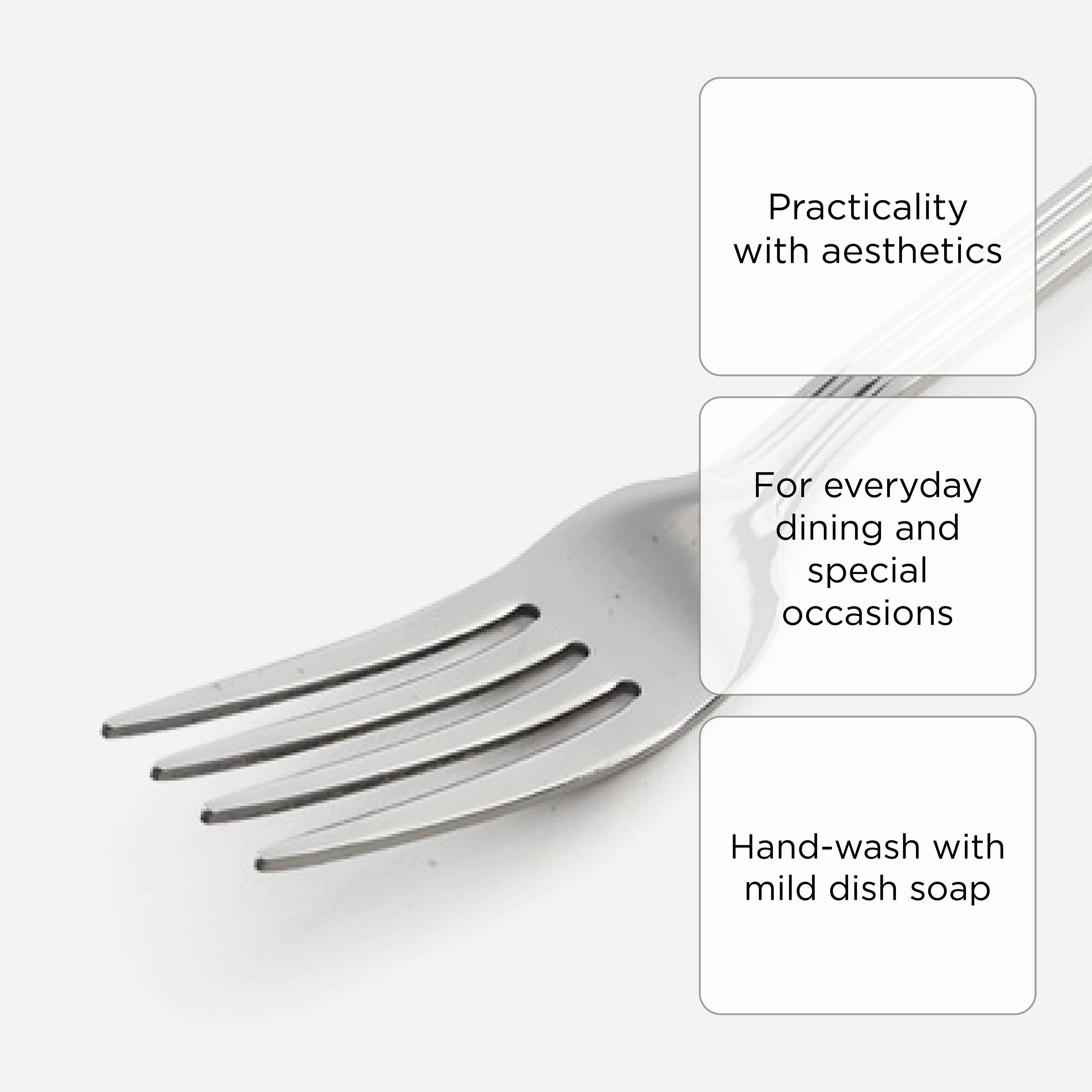 Eurochef Set of 4 Dinner Fork V22 - Silver