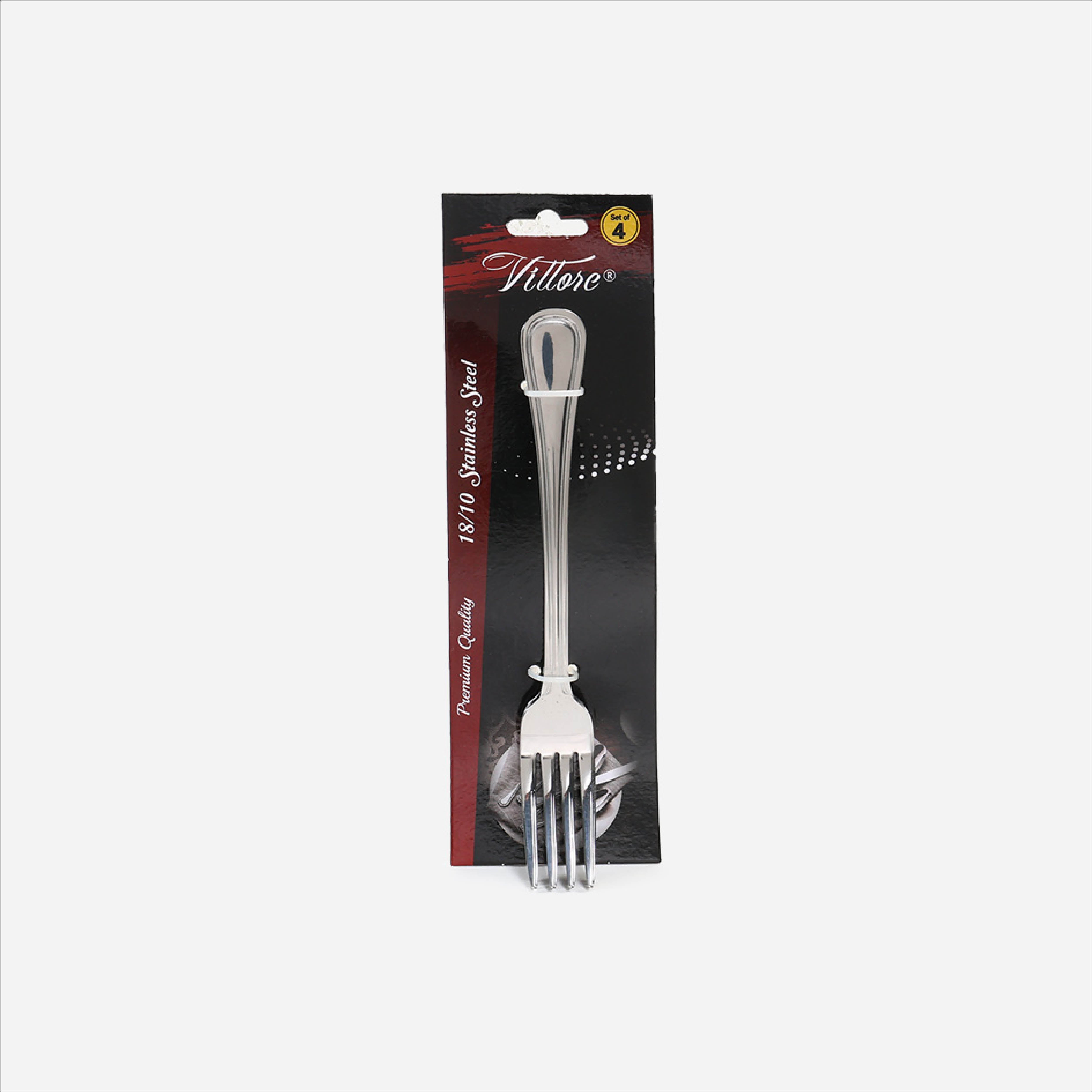 Eurochef Set of 4 Dinner Fork V22 - Silver