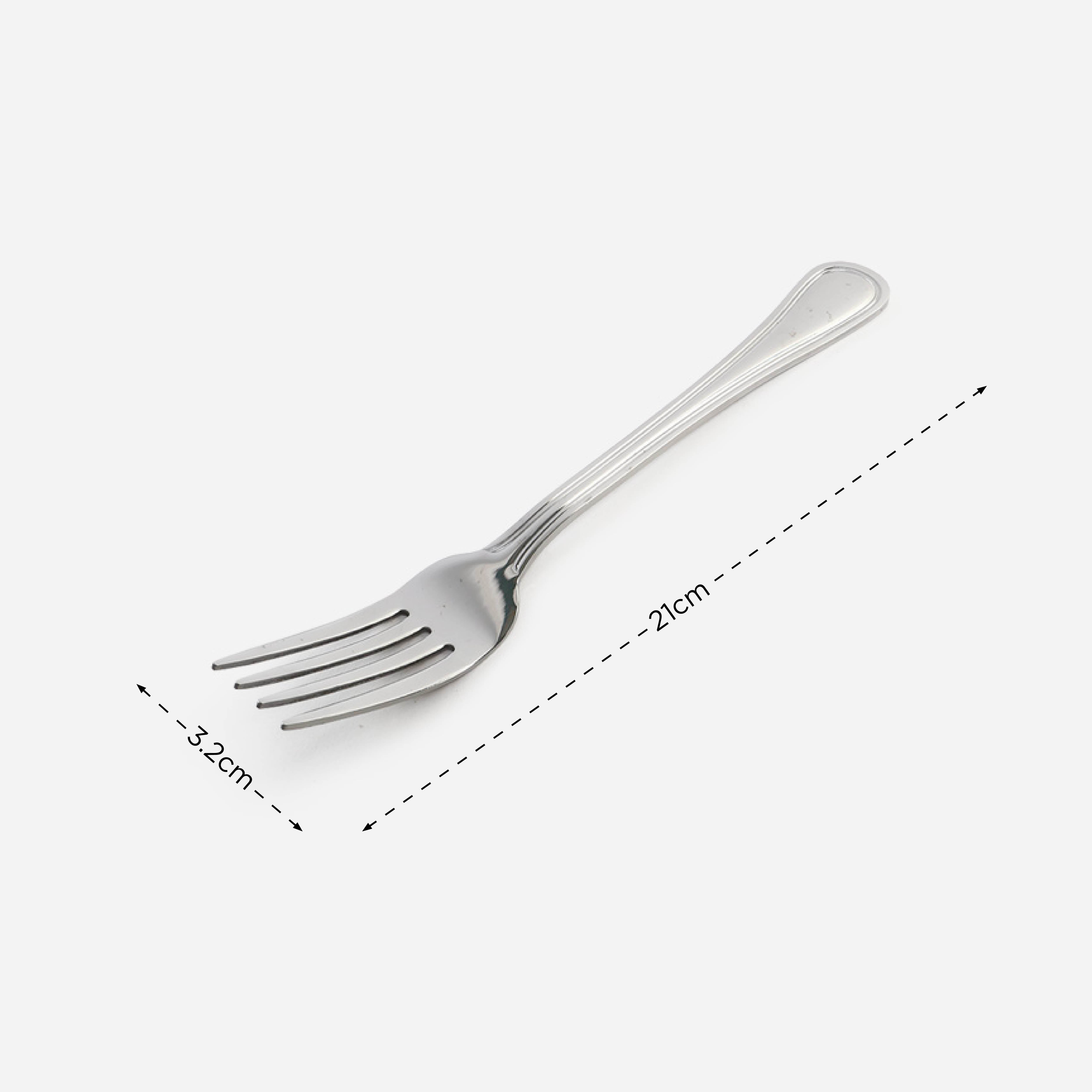 Eurochef Set of 4 Dinner Fork V22 - Silver