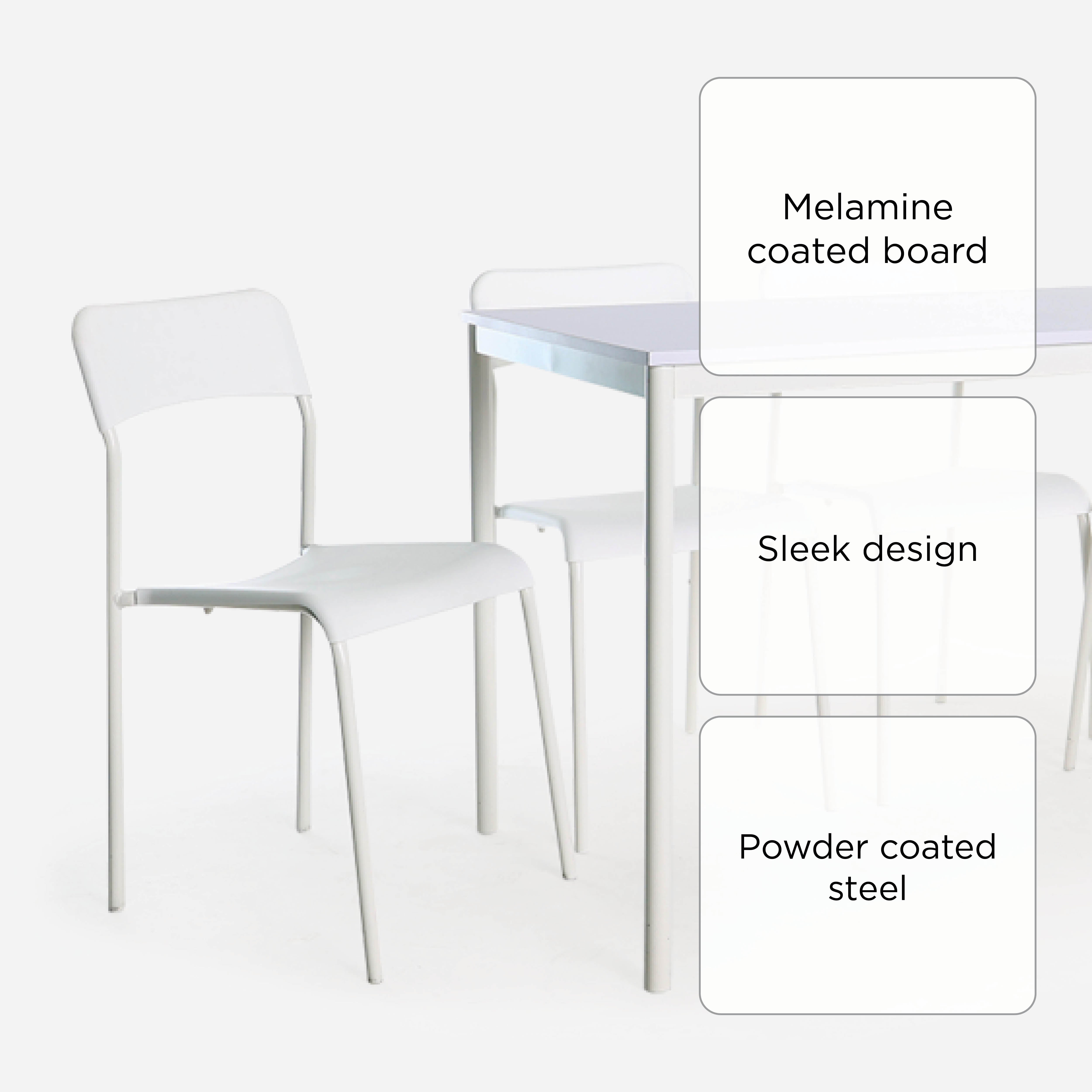 Yori 4-Seater Chiyo Dining Set  - White