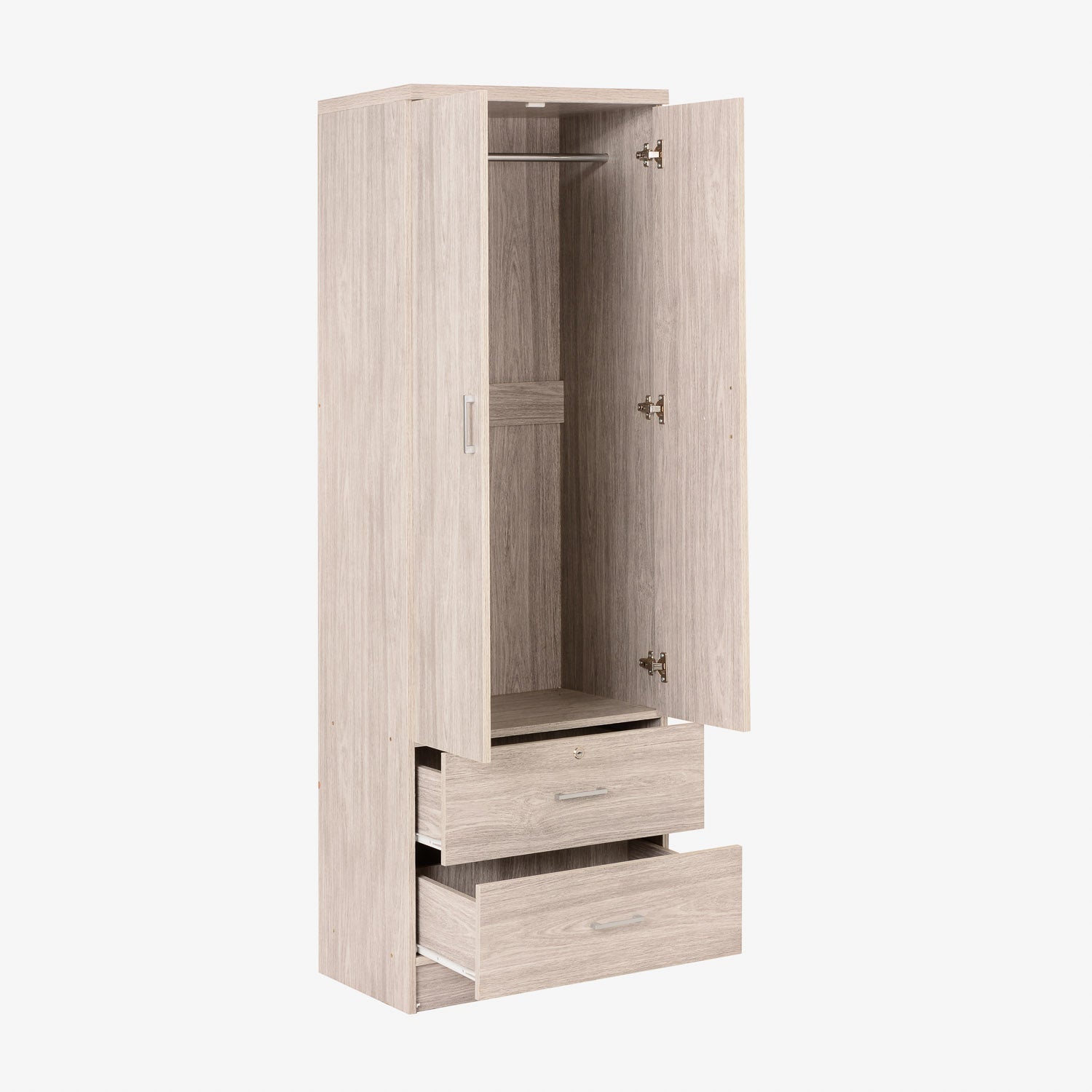 SM Home Trend 2-Door Wardrobe with 2 Drawers - Sonoma Oak
