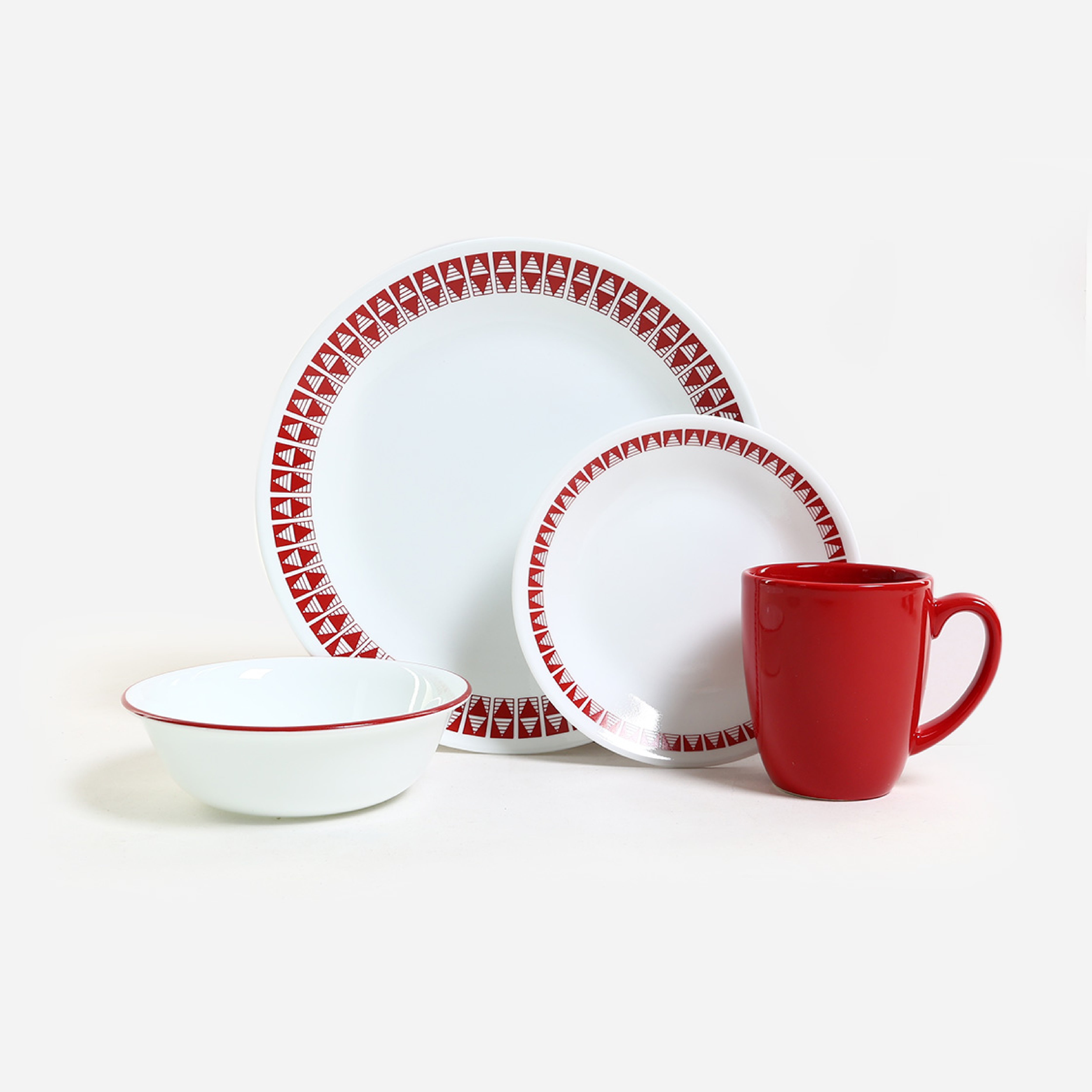 Corelle 16-piece Classic Set- Red Wheeler Diamond