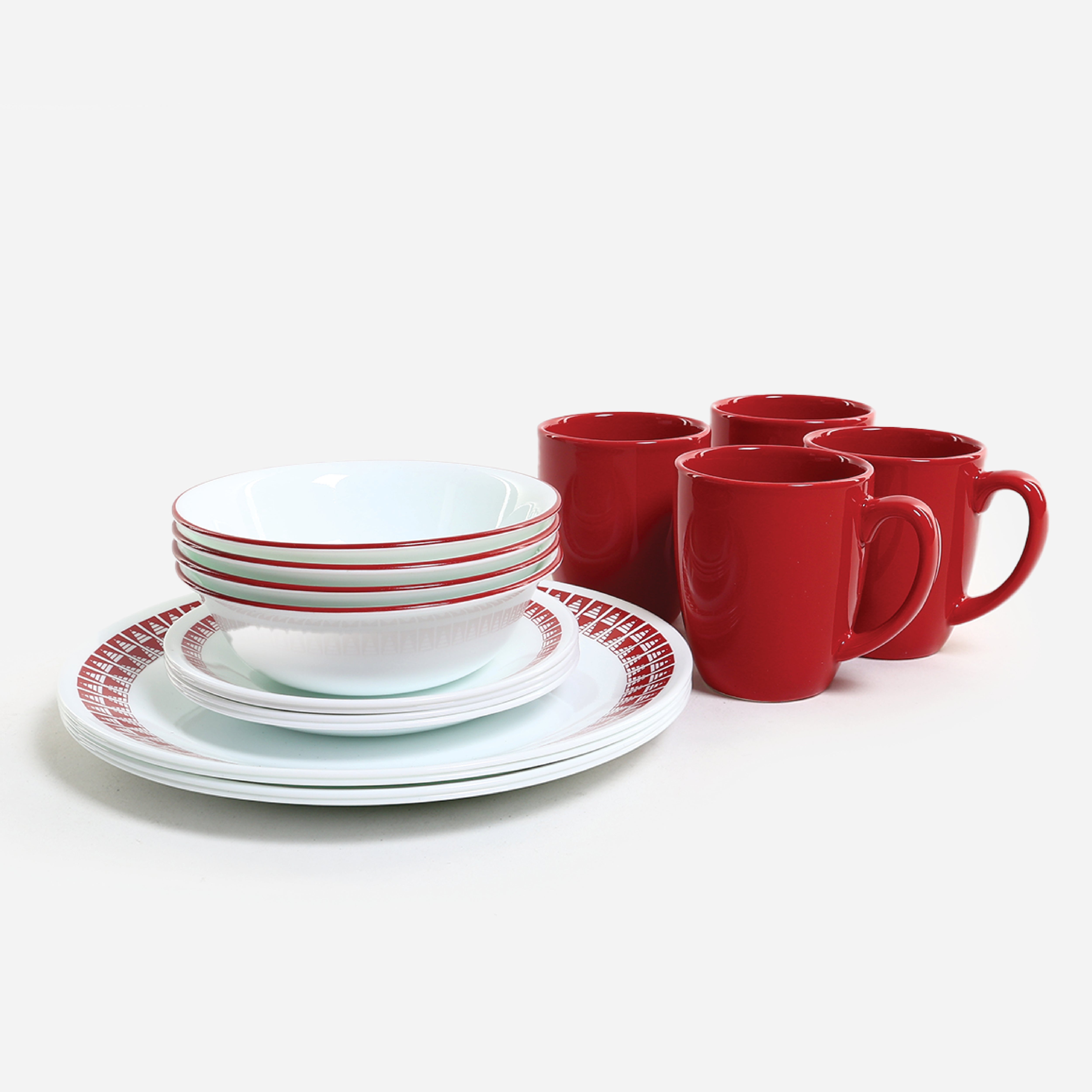 Corelle 16-piece Classic Set- Red Wheeler Diamond