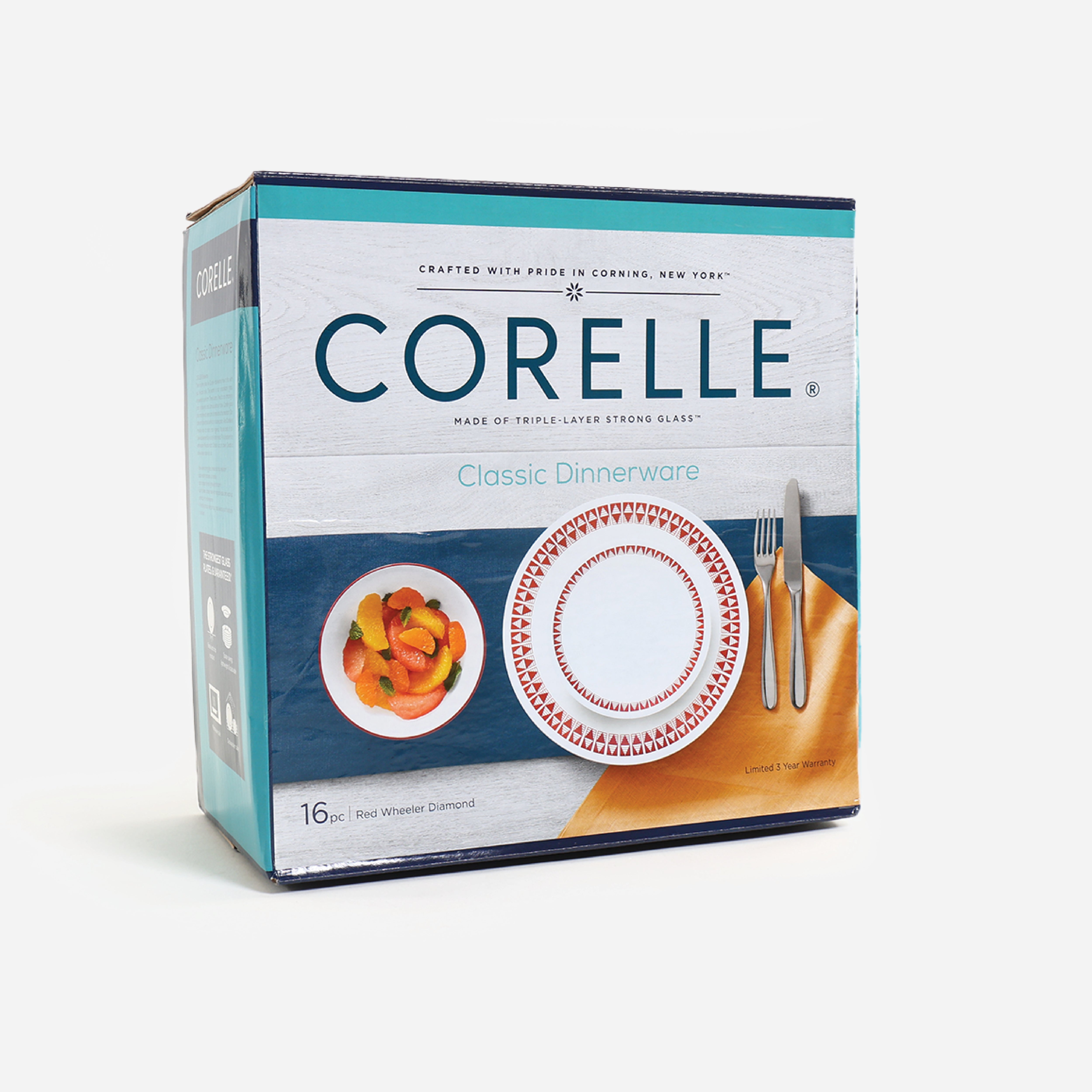 Corelle 16-piece Classic Set- Red Wheeler Diamond