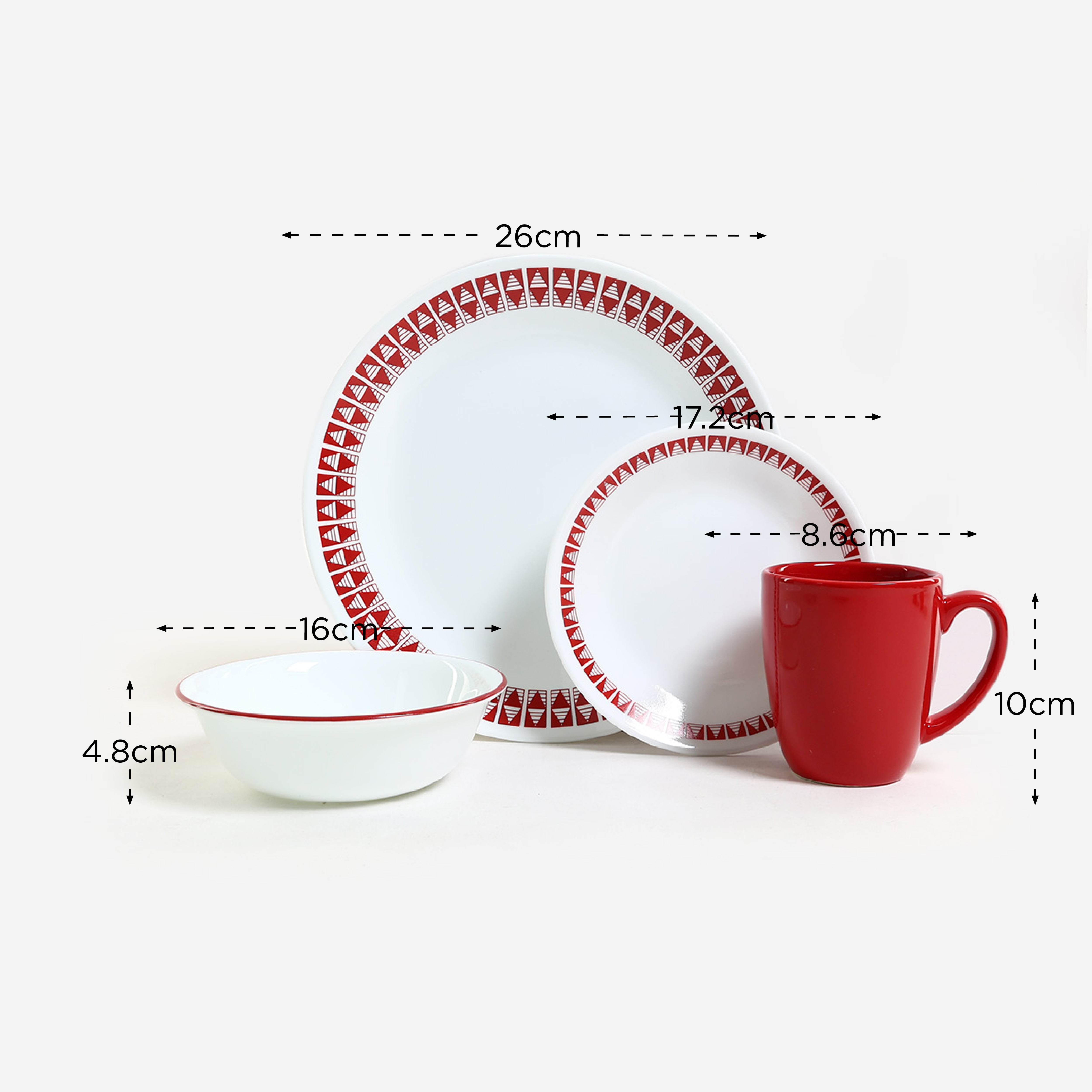 Corelle 16-piece Classic Set- Red Wheeler Diamond