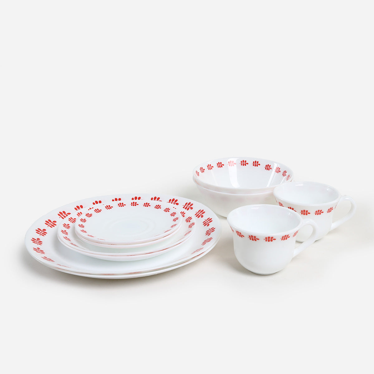 Royal Dine Set of 10 Emily Opal Dinner Set - White
