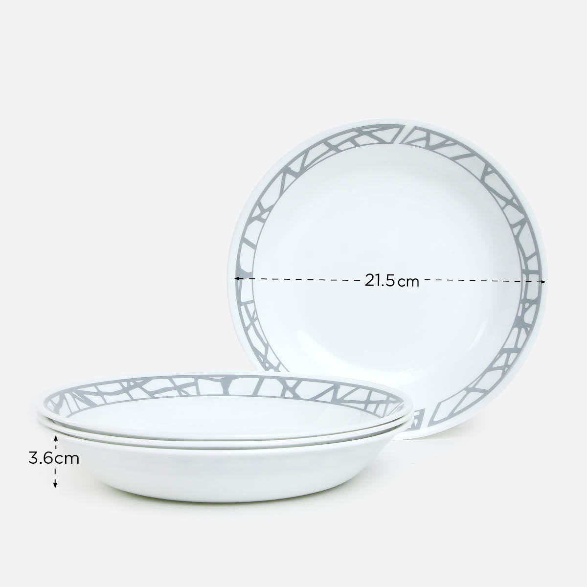 Corelle 4-Piece Soup Plate - Marble Lines