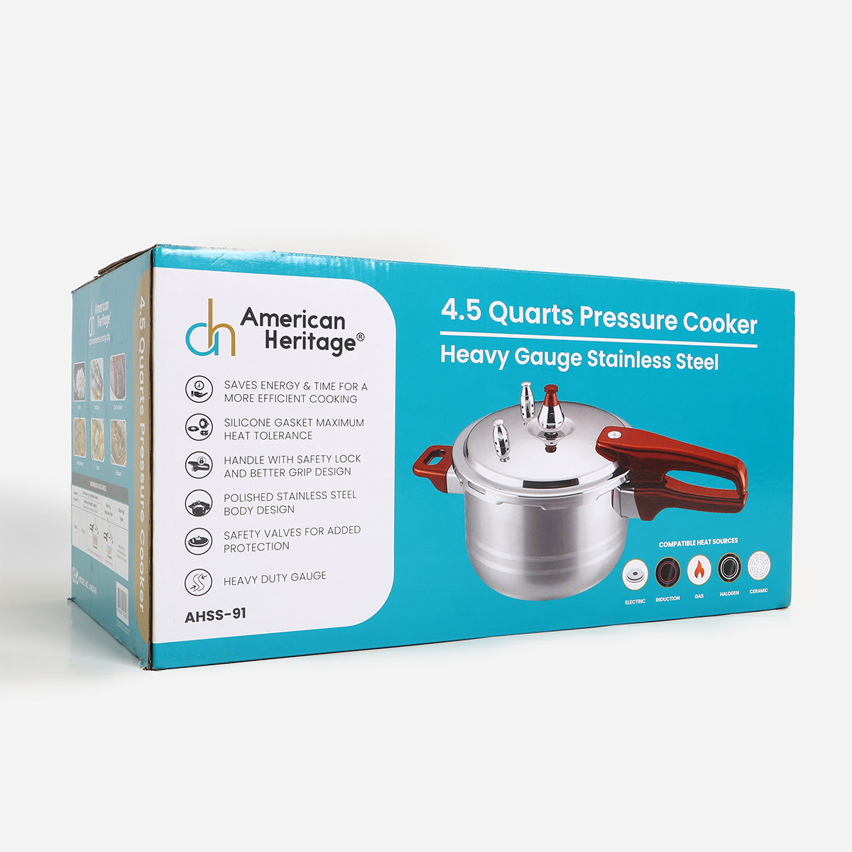 American Heritage AHSS-91 Pressure Cooker - 4.5 quartz