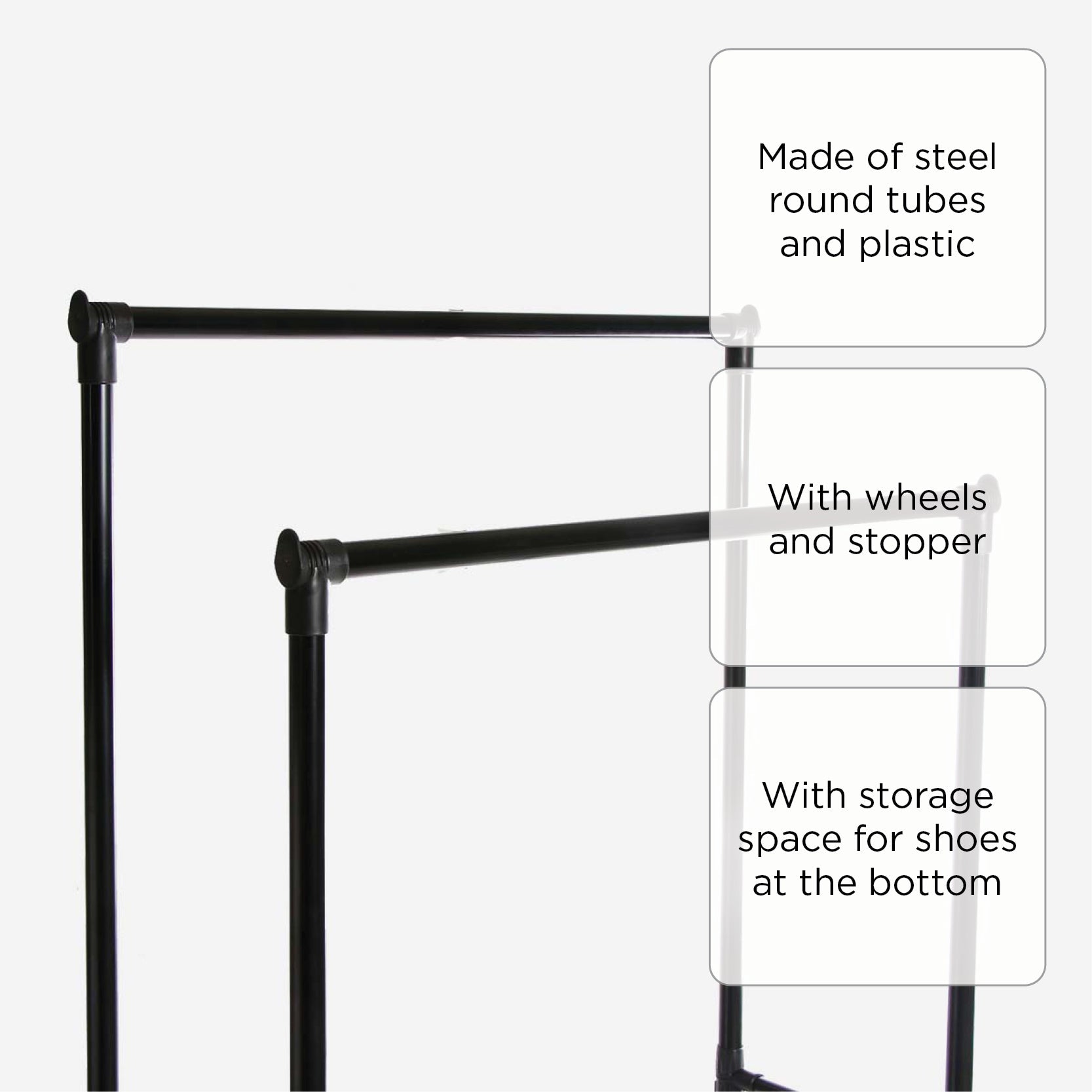 Hosh Double Garment and Shoe Rack