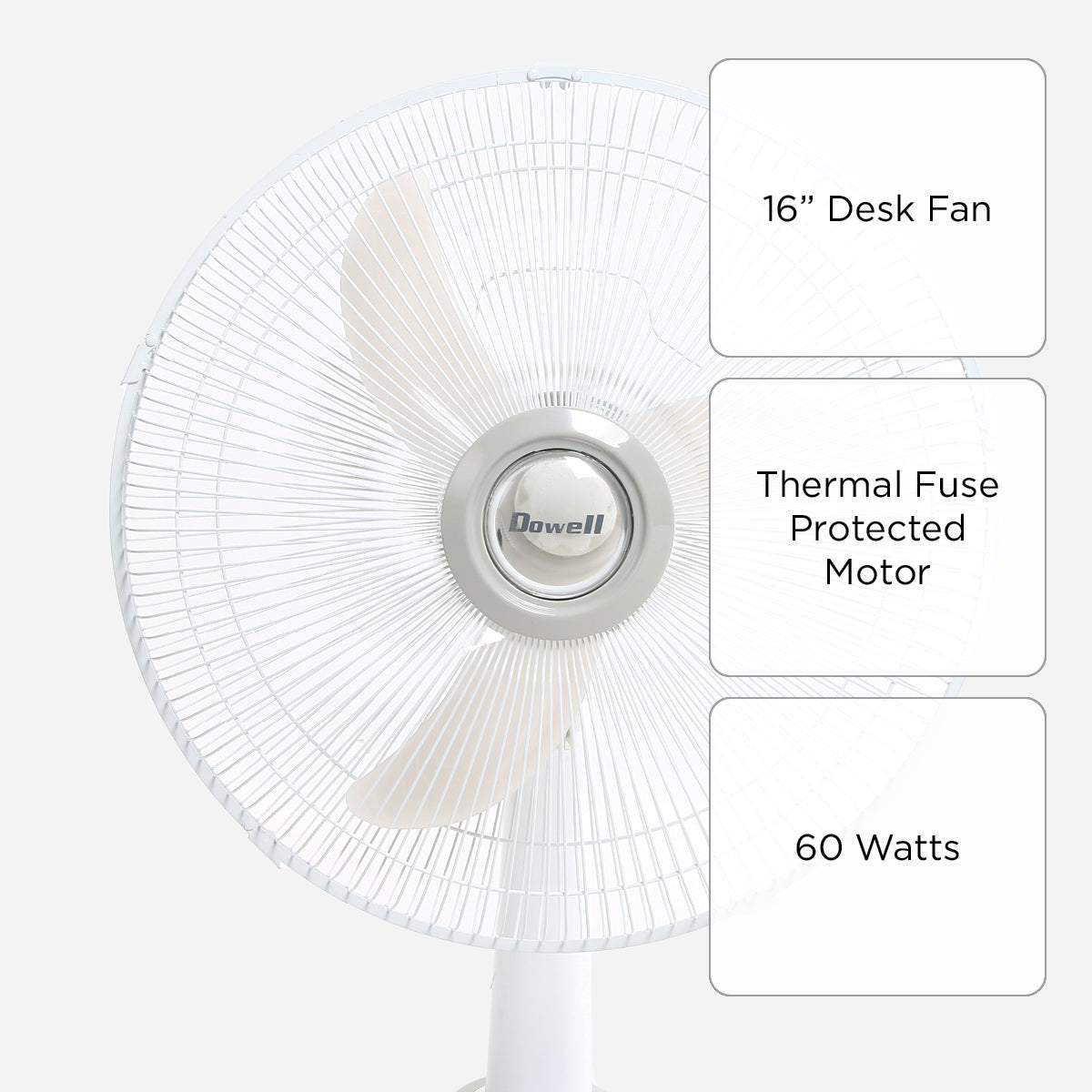 Dowell Desk Fan 16in. - Gray