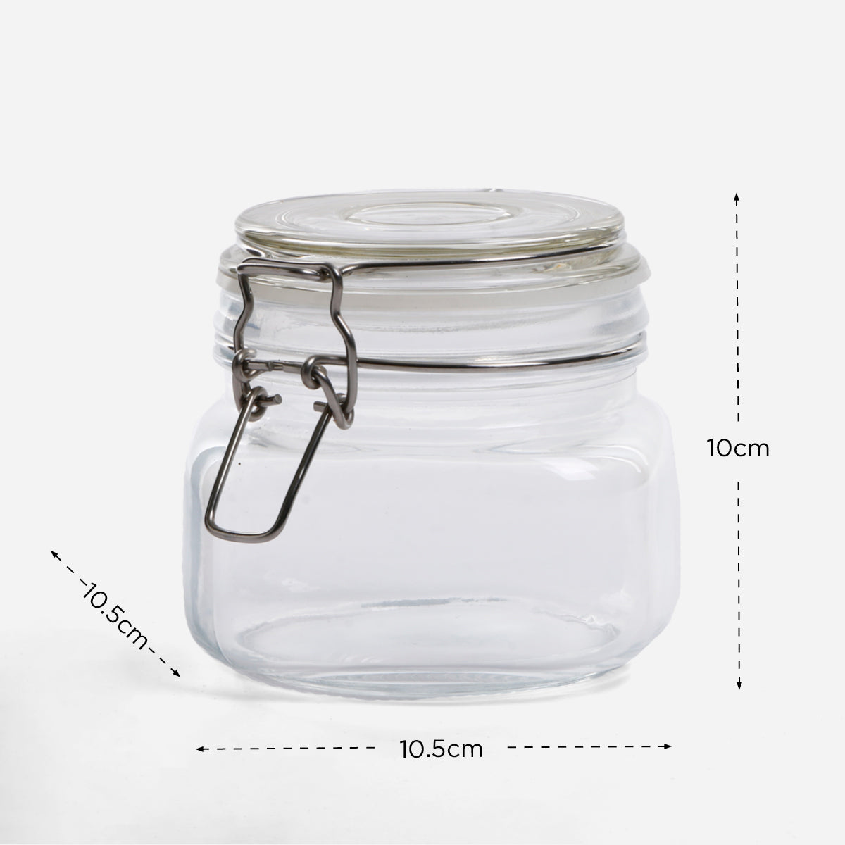 Hosh Glass Jar with Lid and Clip 500ml HO-314