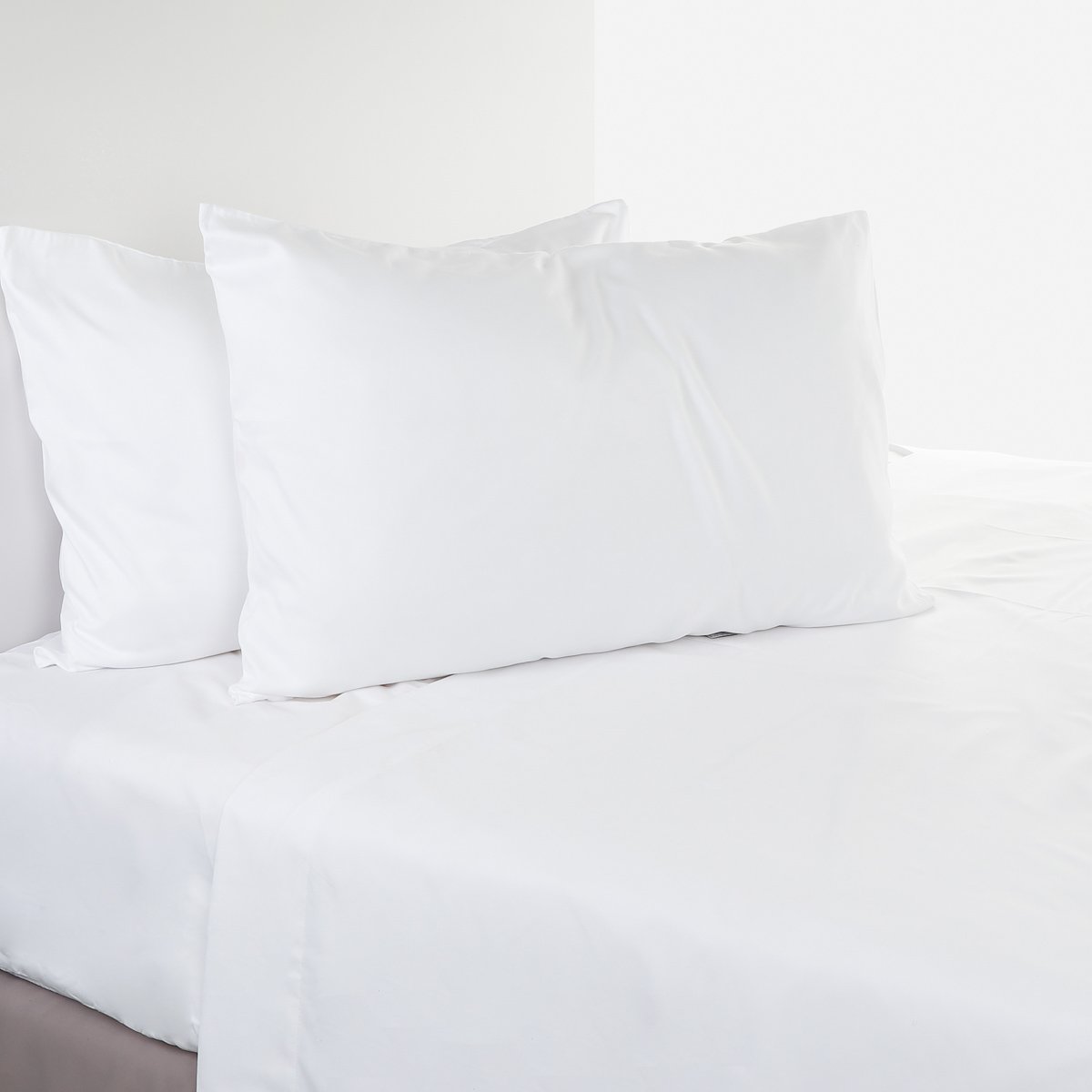 Elle Decor 4-Piece Plaine Twin Size Flat Sheet Set - White