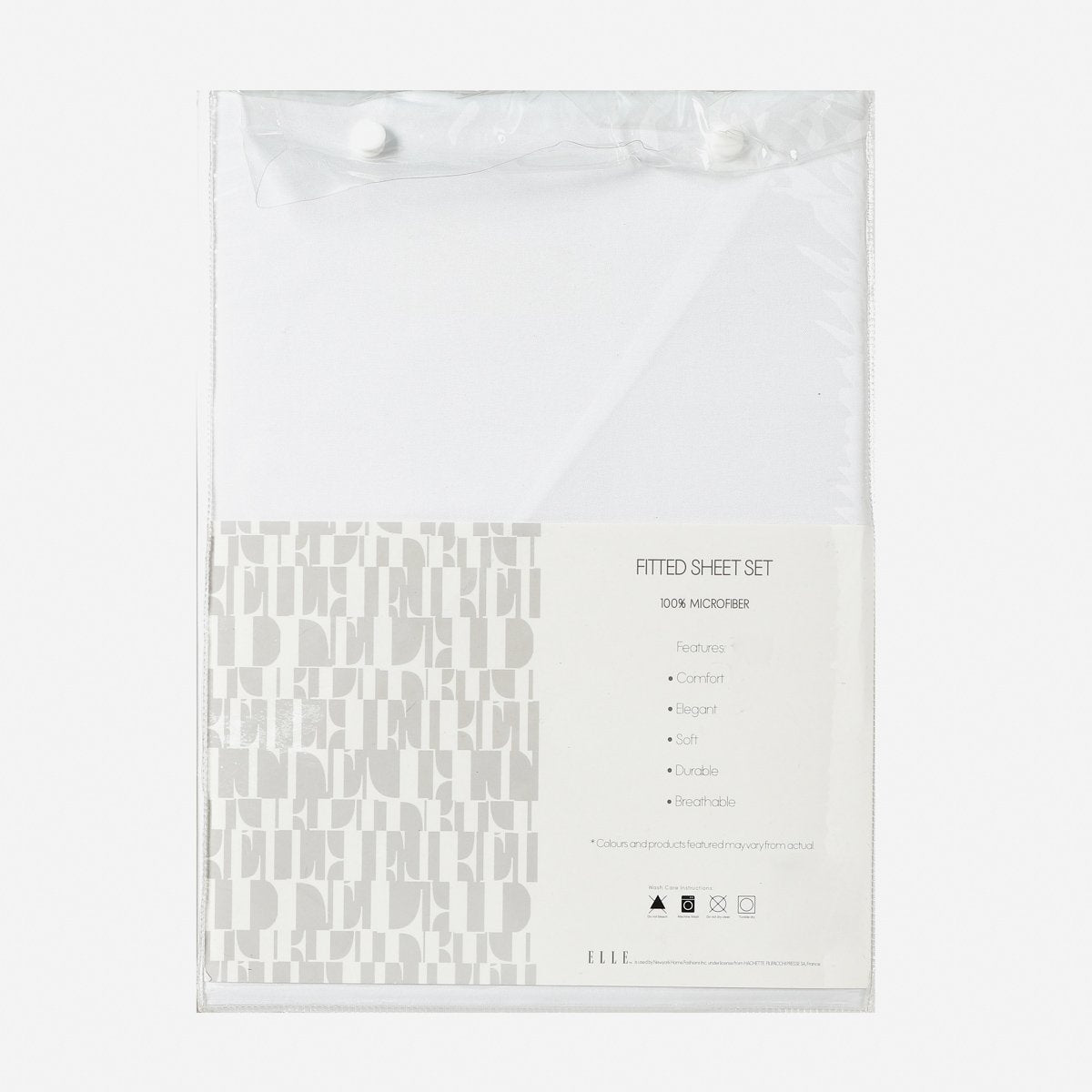 Elle Decor 3-Piece Plaine Twin Size Fitted Sheet Set - White