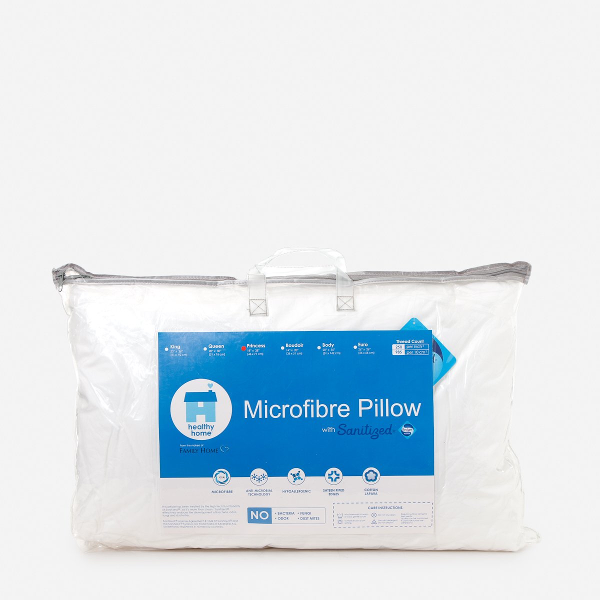 Family Home Princess Microfiber Pillow 18x28in. - White
