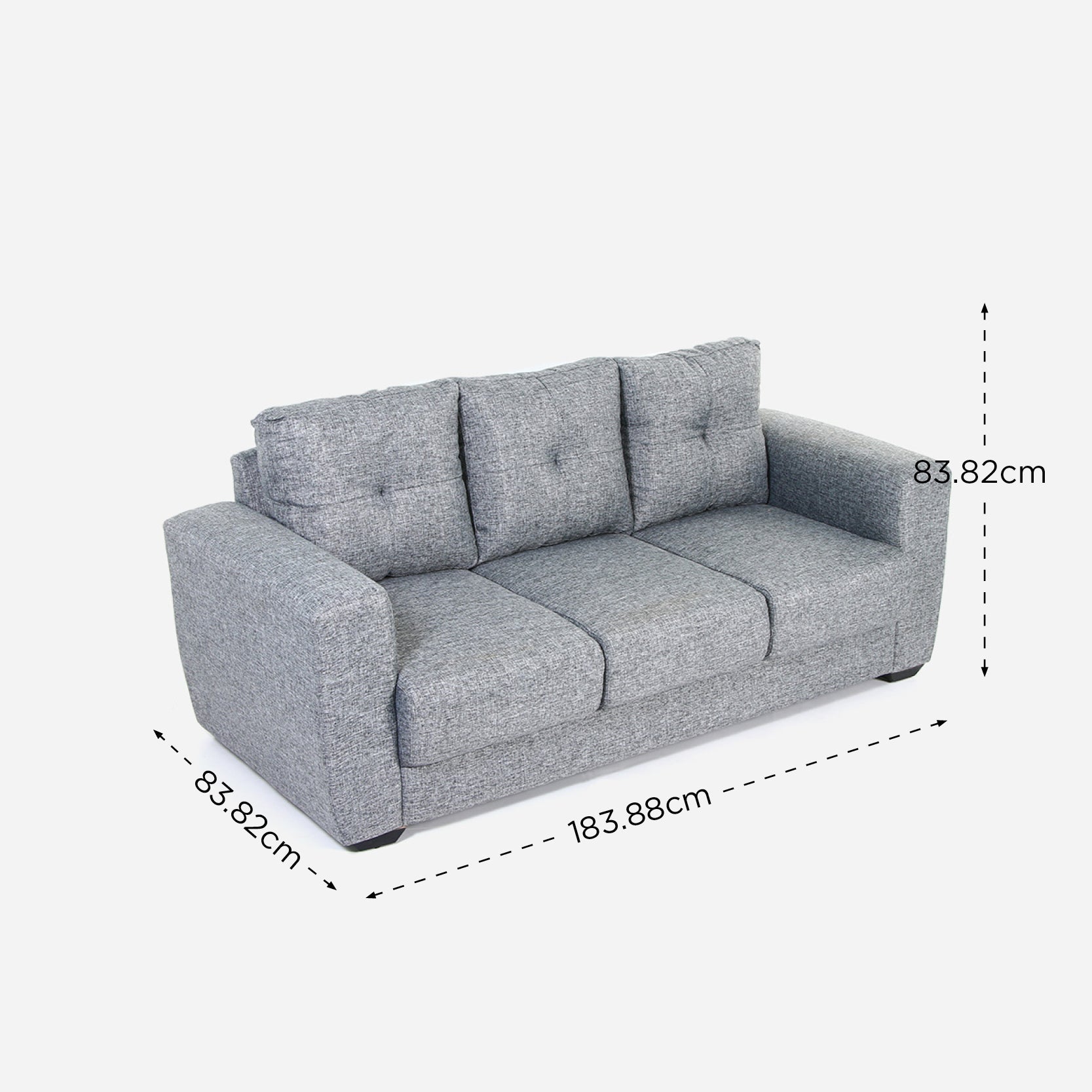 SM Home Chisel 3-Seater Sofa - Wisdom Gray