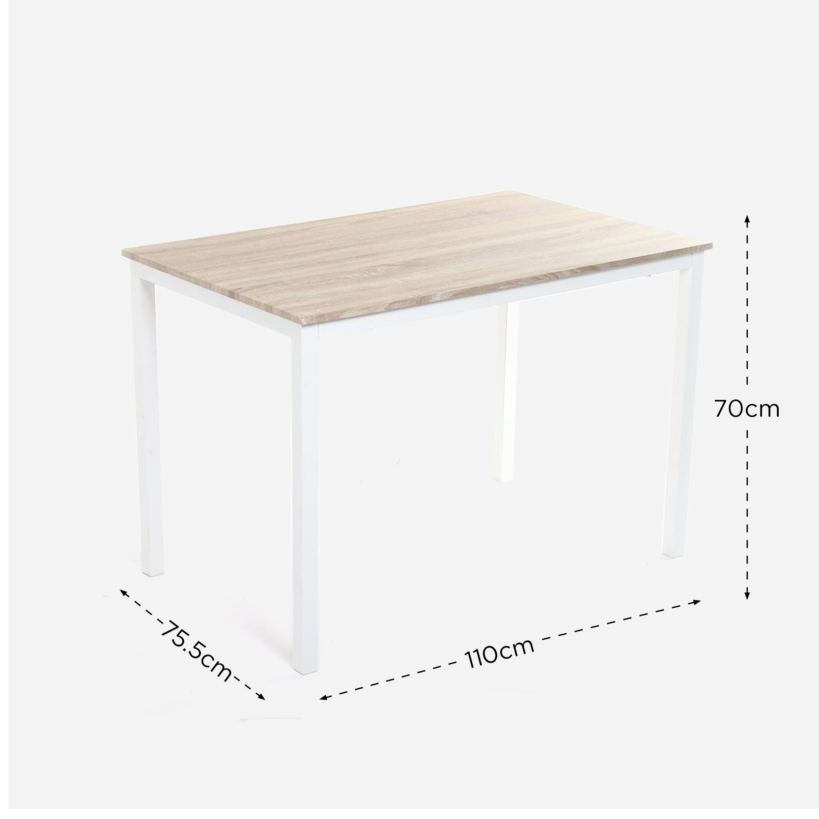 SM Home Essential 4-Seater Dining Set - White Oak