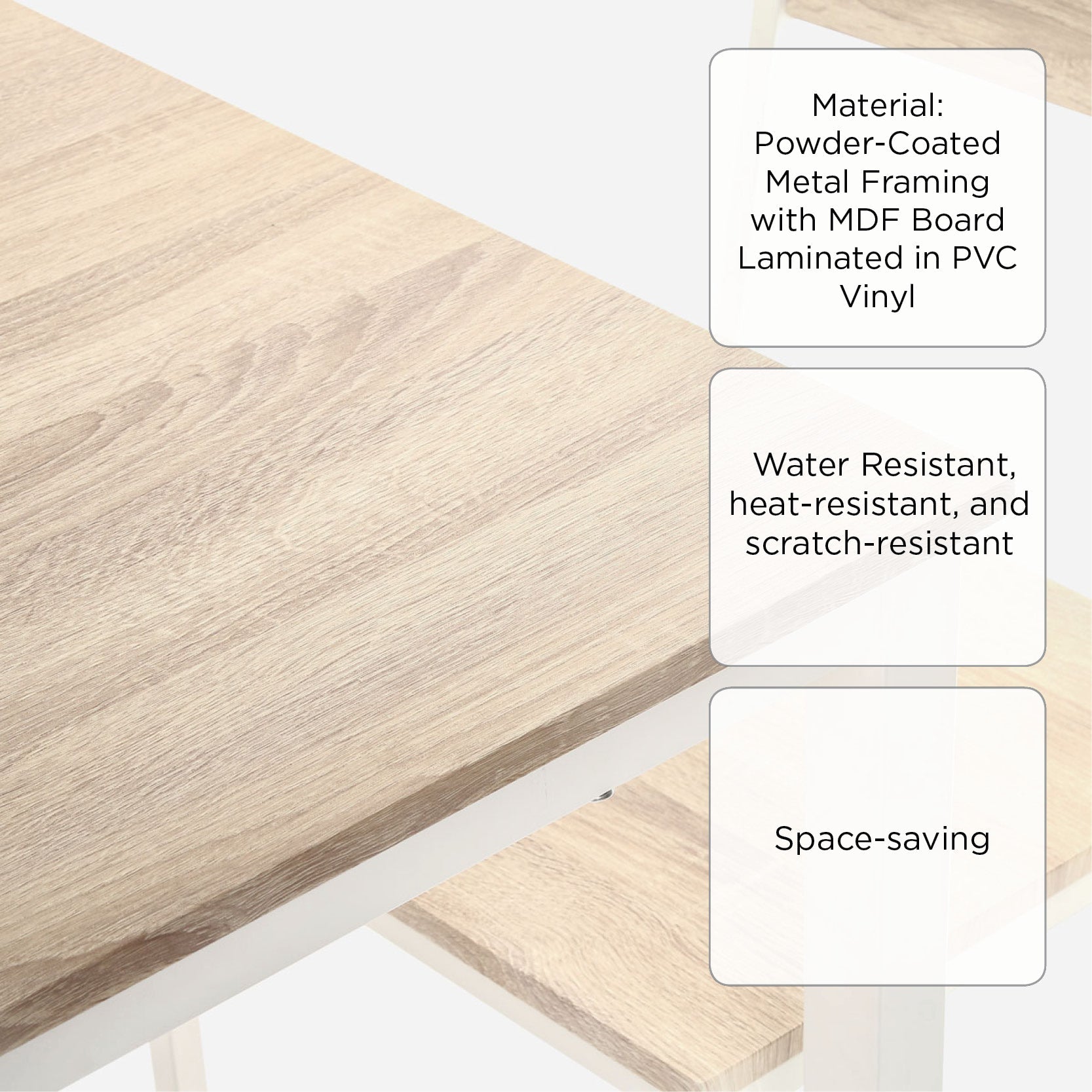 SM Home Essential 4-Seater Dining Set - White Oak