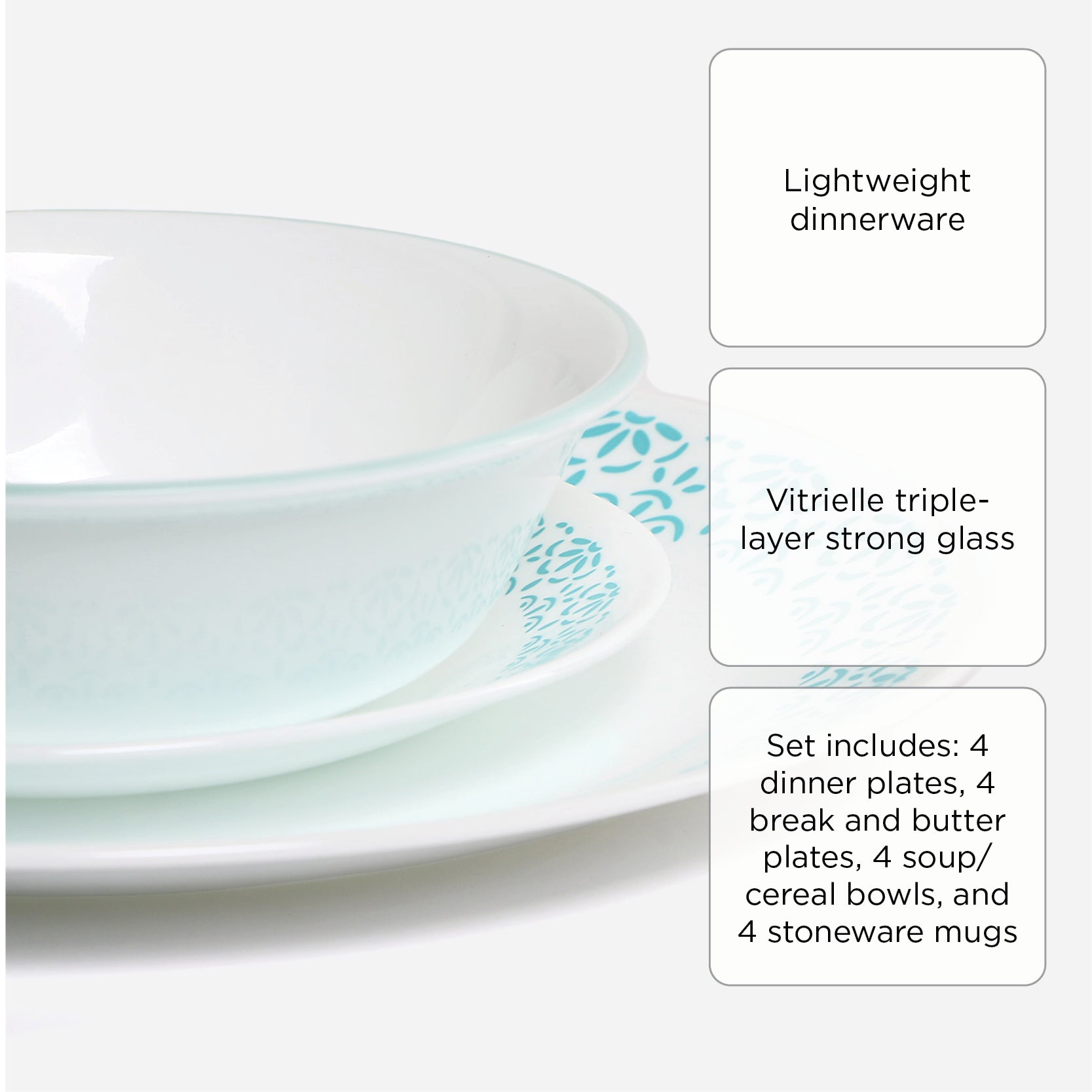 Corelle 16-Piece Classic Dinnerware Set - Bay Garden