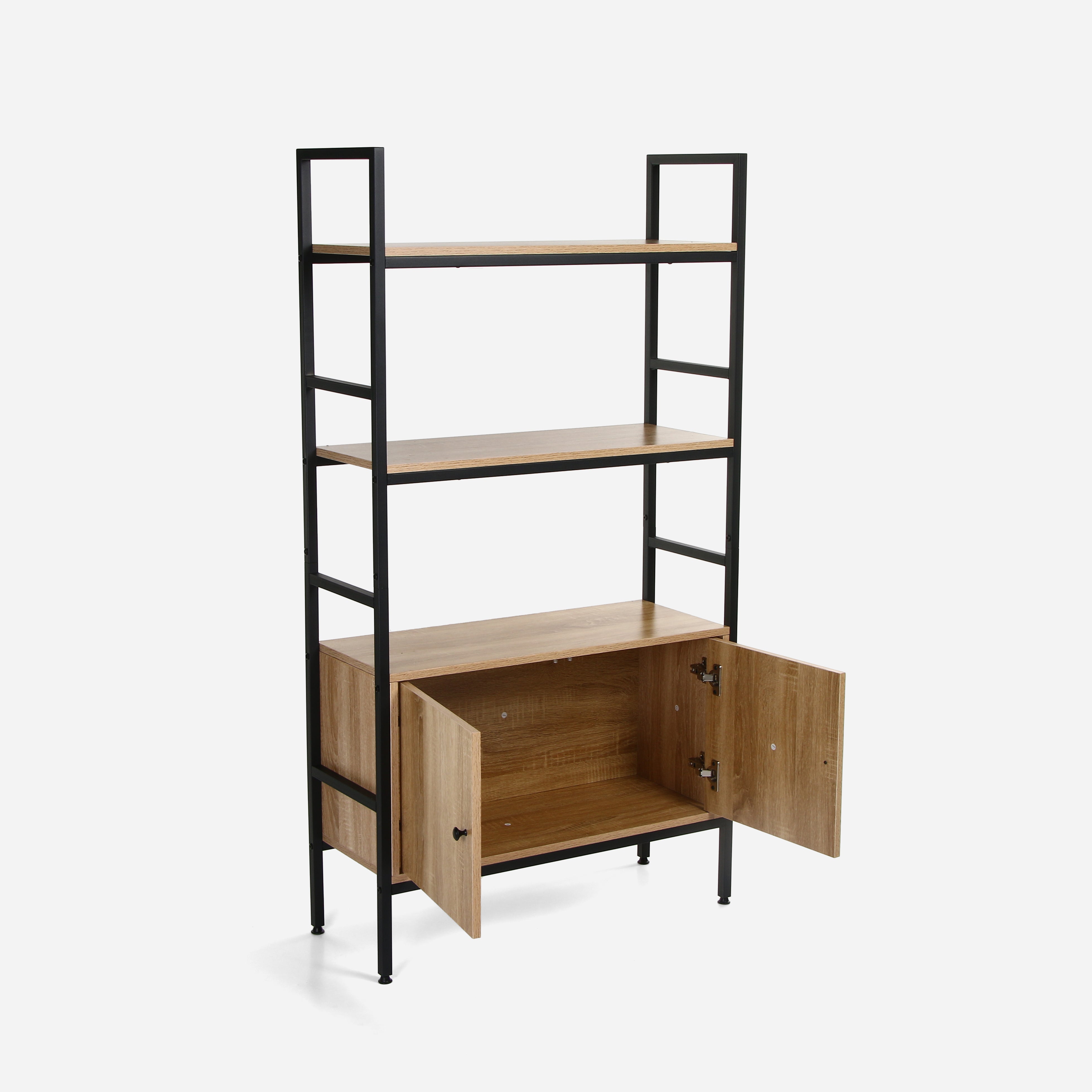 Yori Takara Shelf with Cabinet (Light Oak) - Mega