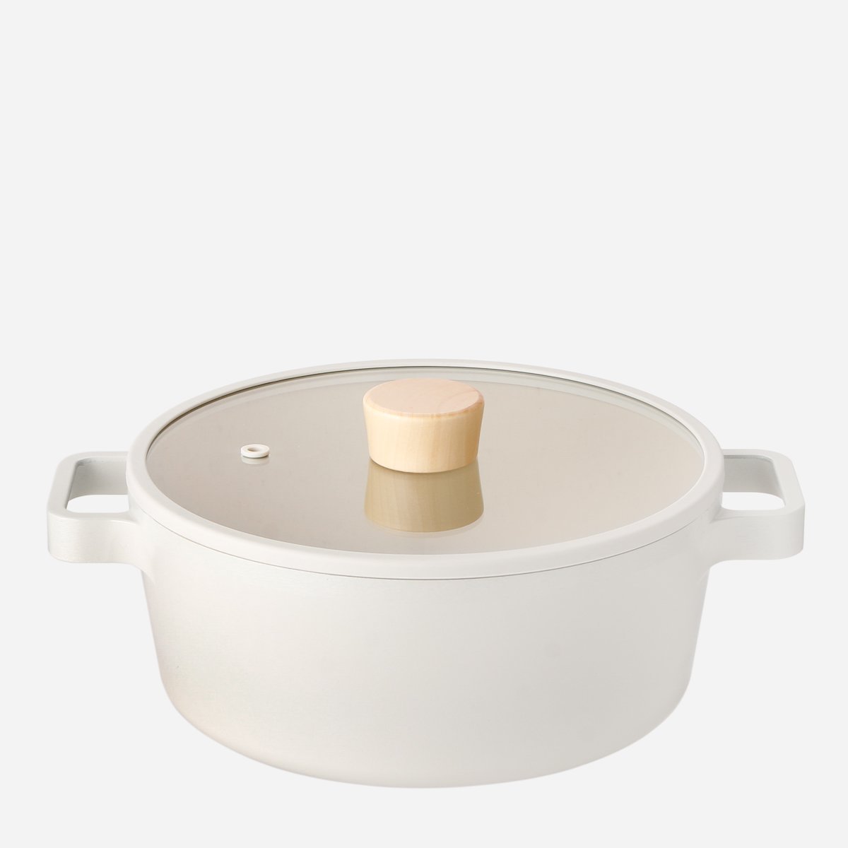 Neoflam Fika Cast Aluminum Stock Pot with Glass Lid 22cm - Sahara Sand