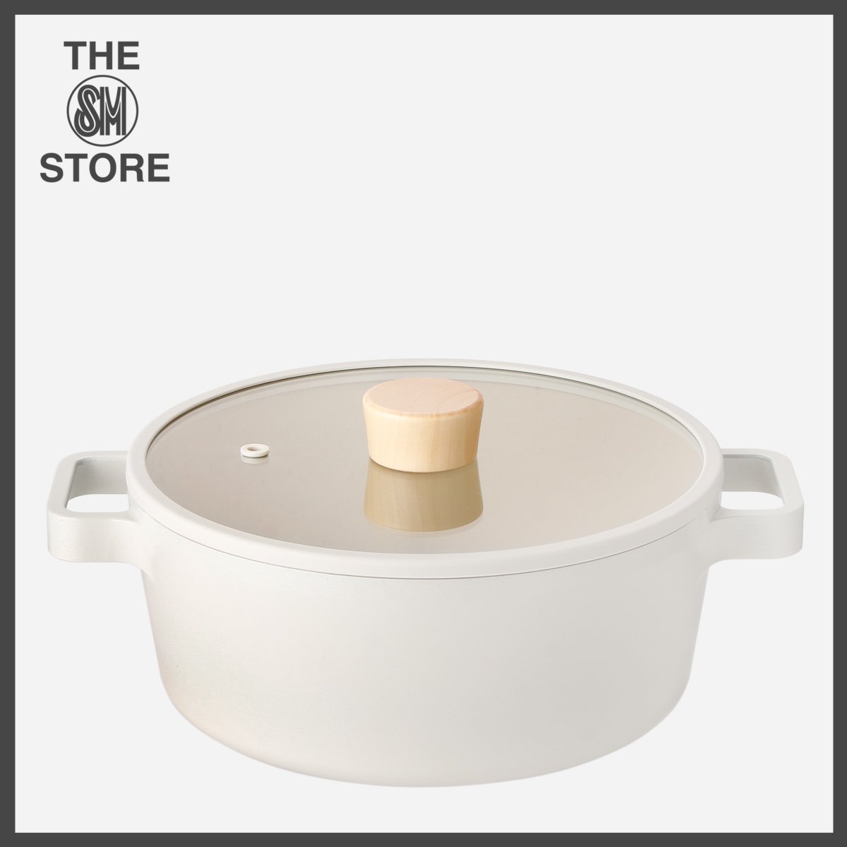 Neoflam Fika Cast Aluminum Stock Pot with Glass Lid 22cm - Sahara Sand