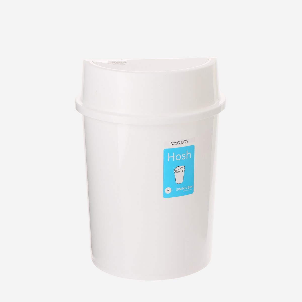 Hosh Round Swing Bin 8L – White