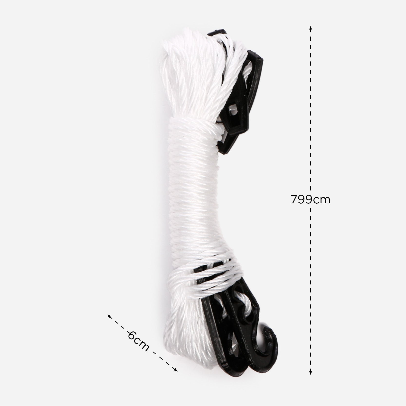 Hosh Hanger Clip with Nylon Rope – White