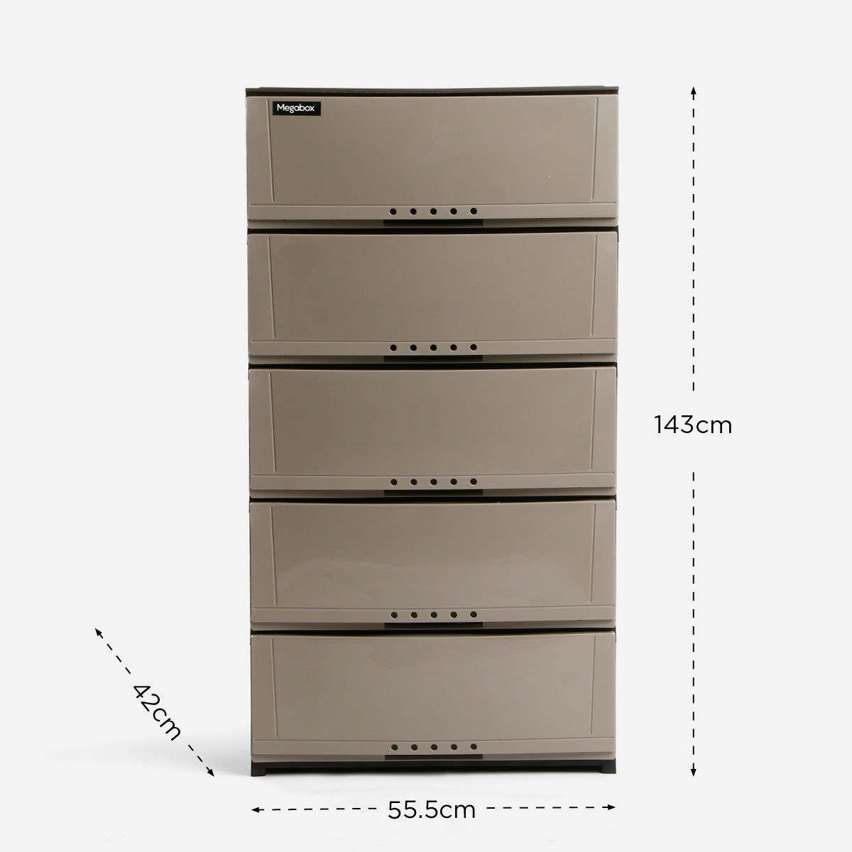 Megabox Modish Drawer (Gray) - 5 Layers